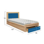 ΚΡΕΒΑΤΙ ΠΑΙΔΙΚΟ ΜΕ ΣΥΡΤΑΡΙ PLAYROOM FB921326 ΜΕΛΑΜΙΝΗ ΣΕ SONAMA/ΣΙΕΛ--ΜΕ ΣΤΡΩΜΑ 90x190εκ - Image 2