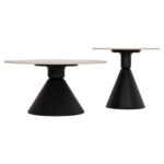 ΣΕΤ 2 ΤΡΑΠΕΖΙΑ ΣΑΛΟΝΙΟΥ FB918305.02 ΜΕΤΑΛΛΟ ΜΑΥΡΟ-SINTERED STONE PANDORA Φ50εκ & Φ70εκ - Image 5