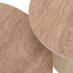 ΣΕΤ 2 ΤΡΑΠΕΖΙΑ ΣΑΛΟΝΙΟΥ FB918305.04 ΜΕΤΑΛΛΟ ΣΑΜΠΑΝΙ-ΚΕΡΑΜΙΚΟ ΣΕ TRAVERTINE Φ50εκ & Φ70εκ - Image 6