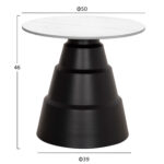 ΣΕΤ 2 ΤΡΑΠΕΖΙΑ ΣΑΛΟΝΙΟΥ FB918306.02 SINTERED STONE TOP- SNOW WHITE ΧΡΩΜΑ Φ50 & Φ70 - Image 3