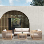 ΣΕΤ ΣΑΛΟΝΙ ΕΞ.ΧΩΡΟΥ 4ΤΜΧ FB96264 ΞΥΛΟ ΑΚΑΚΙΑΣ-ΣΧΟΙΝΙ-ΜΠΕΖ ΥΦΑΣΜΑ - Image 2