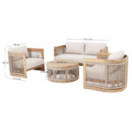 ΣΕΤ ΣΑΛΟΝΙ ΕΞ.ΧΩΡΟΥ 4ΤΜΧ FB96264 ΞΥΛΟ ΑΚΑΚΙΑΣ-ΣΧΟΙΝΙ-ΜΠΕΖ ΥΦΑΣΜΑ - Image 3