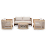 ΣΕΤ ΣΑΛΟΝΙ ΕΞ.ΧΩΡΟΥ 4ΤΜΧ FB96264 ΞΥΛΟ ΑΚΑΚΙΑΣ-ΣΧΟΙΝΙ-ΜΠΕΖ ΥΦΑΣΜΑ - Image 4