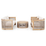 ΣΕΤ ΣΑΛΟΝΙ ΕΞ.ΧΩΡΟΥ 4ΤΜΧ FB96264 ΞΥΛΟ ΑΚΑΚΙΑΣ-ΣΧΟΙΝΙ-ΜΠΕΖ ΥΦΑΣΜΑ - Image 5