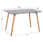 ΤΡΑΠΕΖΙ FB98581.02 ΑΝΟΙΧΤΟ ΓΚΡΙ MDF-ΠΟΔΙΑ ΟΞΙΑ ΣΕ ΦΥΣΙΚΟ ΧΡΩΜΑ- 120Χ60X74Υεκ. - Image 2