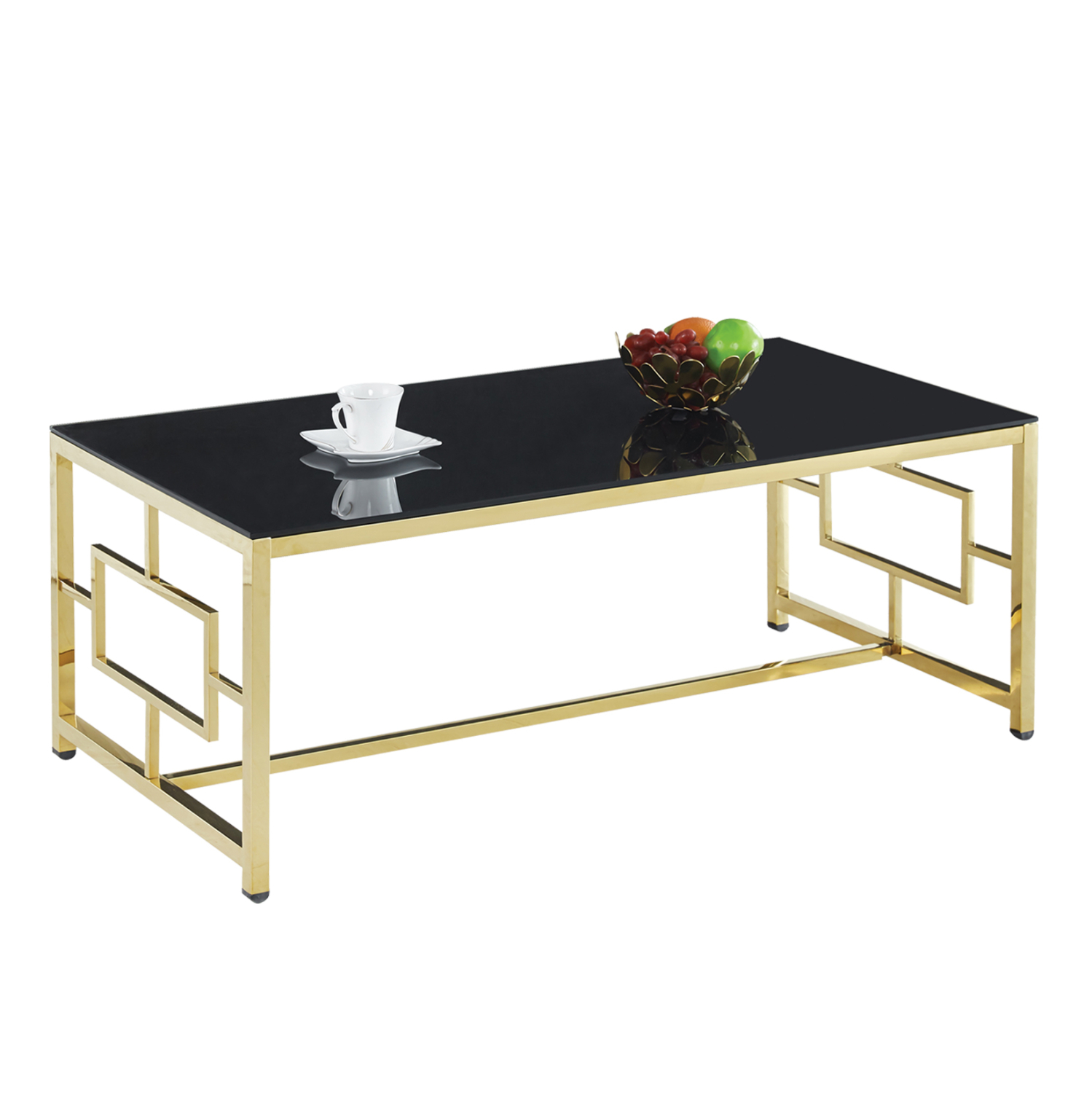 trapezi-salonioy-fb9862302-me-mayro-gyal ΤΡΑΠΕΖΙ ΣΑΛΟΝΙΟΥ FB98623.02 ΜΕ ΜΑΥΡΟ ΓΥΑΛΙ ΚΑΙ ΕΠΙΧΡΥΣΗ ΒΑΣΗ 120X60Χ45 EK. - Image 1