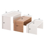 ΤΡΑΠΕΖΙ ΣΑΛΟΝΙΟΥ ΣΕΤ 3ΤΜΧ FB99444.11 ΜΕΛΑΜΙΝΗ SONAMA-ΛΕΥΚΟ 65x35x45Υεκ - Image 2