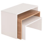 ΤΡΑΠΕΖΙ ΣΑΛΟΝΙΟΥ ΣΕΤ 3ΤΜΧ FB99444.11 ΜΕΛΑΜΙΝΗ SONAMA-ΛΕΥΚΟ 65x35x45Υεκ - Image 5