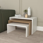 ΤΡΑΠΕΖΙ ΣΑΛΟΝΙΟΥ ΣΕΤ 3ΤΜΧ FB99444.11 ΜΕΛΑΜΙΝΗ SONAMA-ΛΕΥΚΟ 65x35x45Υεκ - Image 6