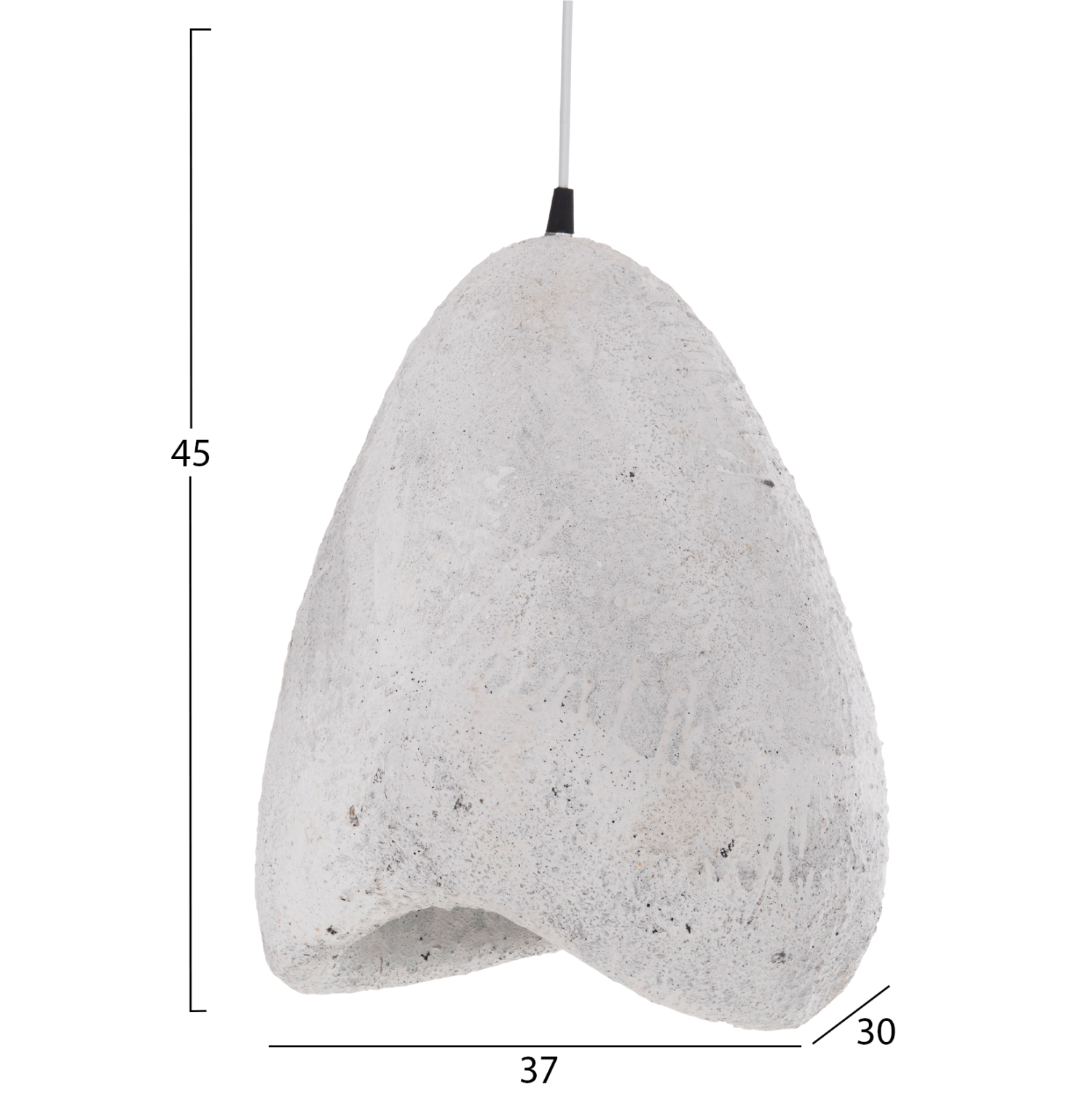 ΦΩΤΙΣΤΙΚΟ ΟΡΟΦΗΣ ΜΕ ΟΨΗ ΠΕΤΡΑΣ FB94417.02 ΛΕΥΚΟ 37x30x45Υεκ. - Image 2