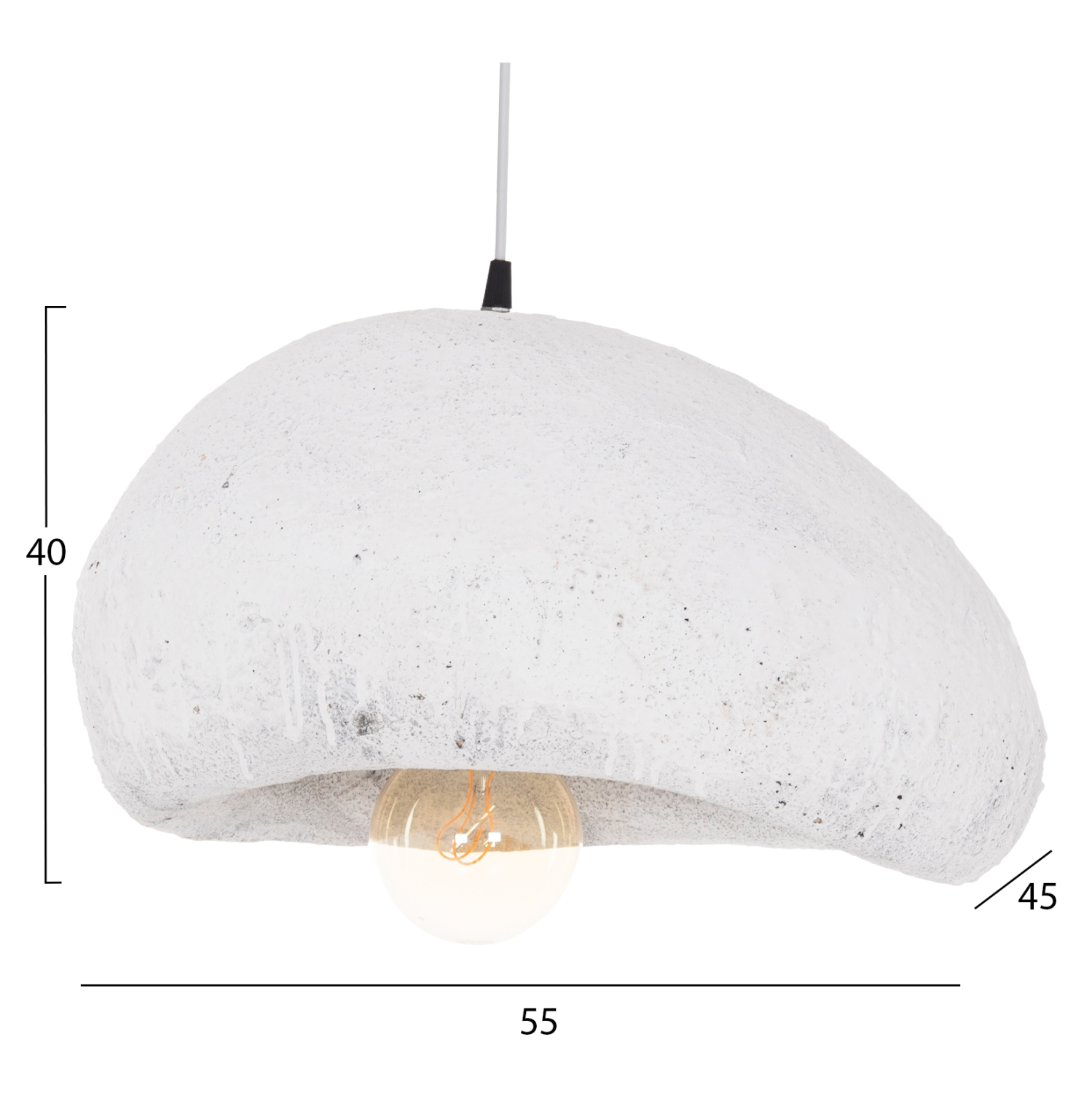 ΦΩΤΙΣΤΙΚΟ ΟΡΟΦΗΣ ΜΕ ΟΨΗ ΠΕΤΡΑΣ FB94418.02 ΛΕΥΚΟ 55x45x40Υεκ. - Image 2