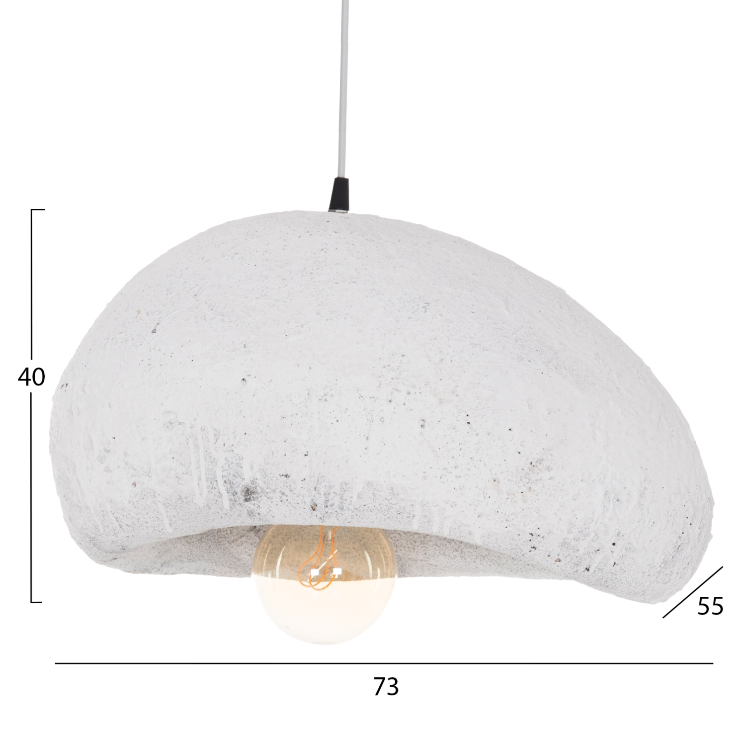 ΦΩΤΙΣΤΙΚΟ ΟΡΟΦΗΣ ΜΕ ΟΨΗ ΠΕΤΡΑΣ FB94419.02 ΛΕΥΚΟ 73x55x40Υεκ. - Image 2