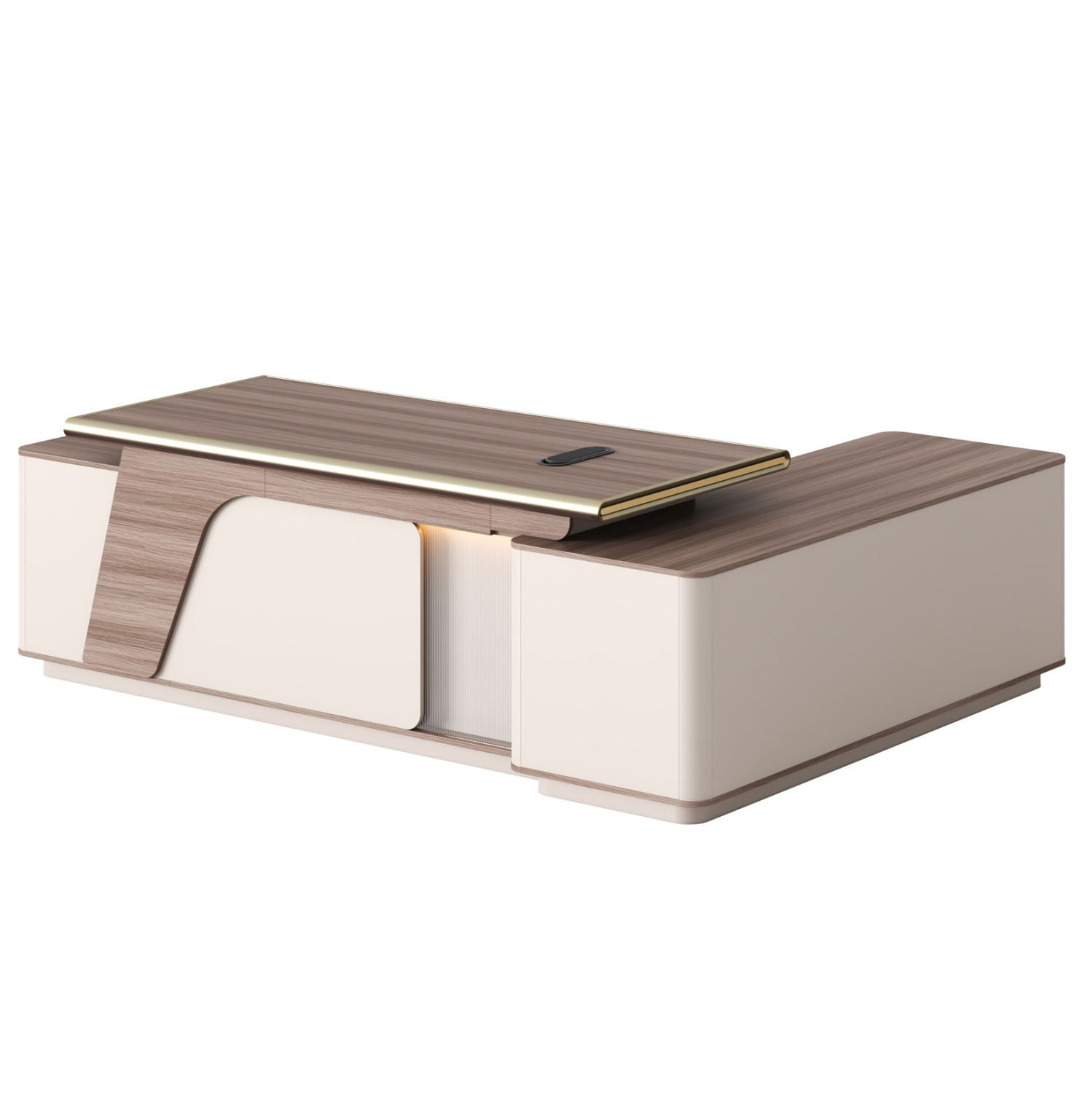 ΓΡΑΦΕΙΟ ΑΡΙΣΤΕΡΗ ΓΩΝΙΑ FB92136L ΜΕΛΑΜΙΝΗ ΦΥΣΙΚΟ-ΜΠΕΖ--LED ΦΩΤΙΣΜΟΣ 240x180x76Υεκ