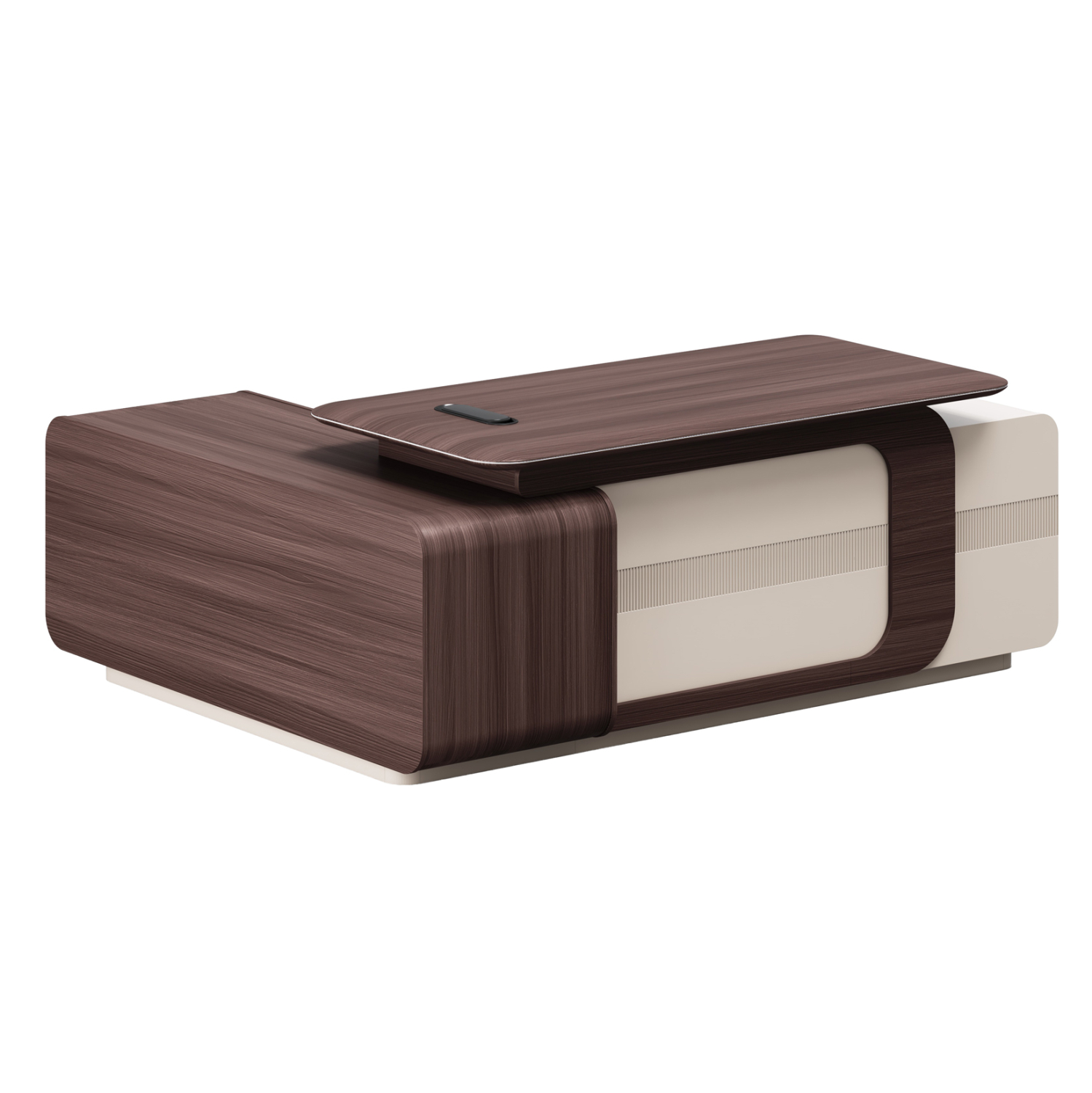 ΓΡΑΦΕΙΟ ΔΕΞΙΑ ΓΩΝΙΑ FB92147R ΜΕΛΑΜΙΝΗ ΣΕ ΚΑΡΥΔΙ-ΜΠΕΖ 200x160x76Υεκ