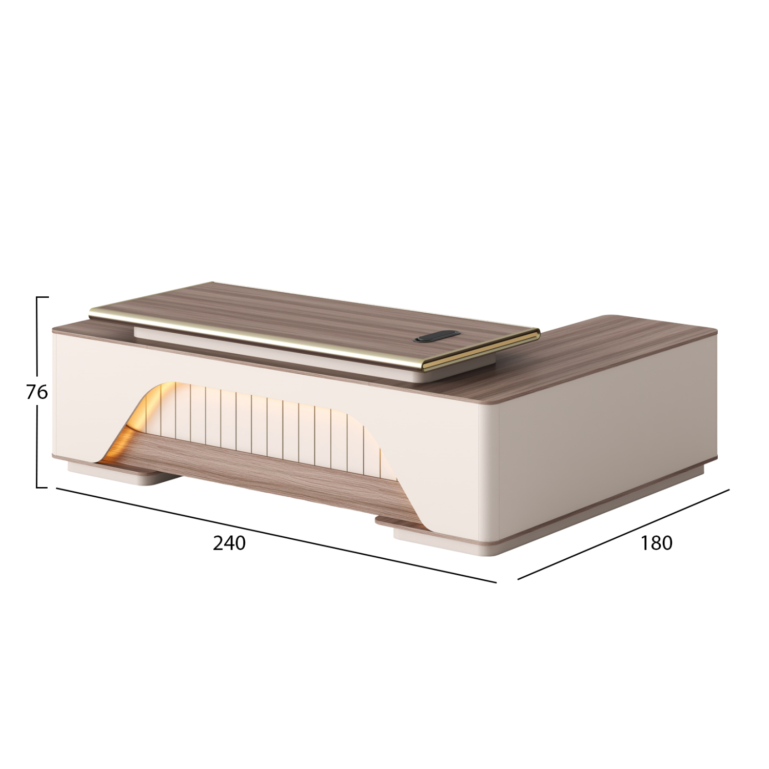 ΓΡΑΦΕΙΟ ΓΩΝΙΑ FB92137L ΜΕΛΑΜΙΝΗ ΜΠΕΖ--LED ΦΩΤΙΣΜΟΣ 240x180x76Υεκ. - Image 2