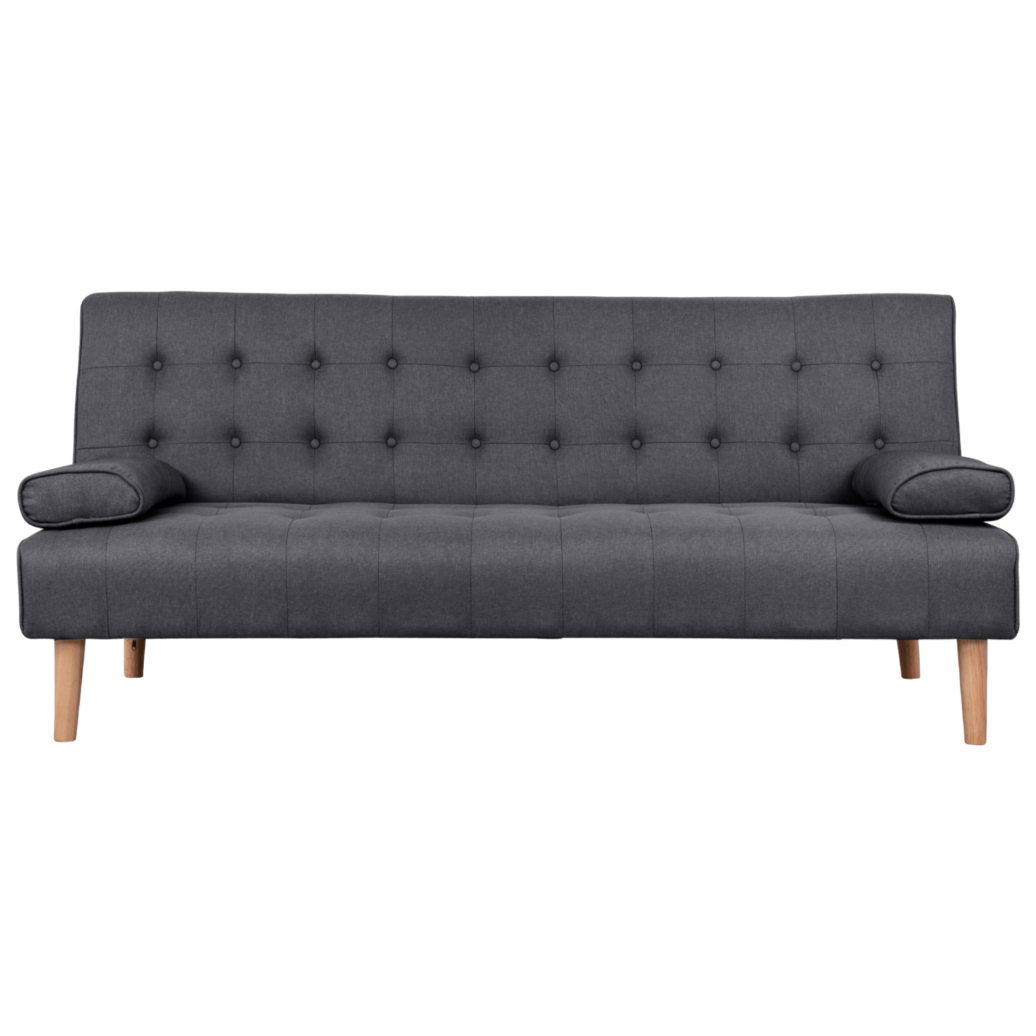 ΚΑΝΑΠΕΣ ΚΡΕΒΑΤΙ FB93149.01 ΜΕ ΓΚΡΙ ΥΦΑΣΜΑ ΚΑΙ 2 ΠΛΑΙΝΑ ΜΑΞΙΛΑΡΙΑ 190X84X83Y εκ. - Image 4