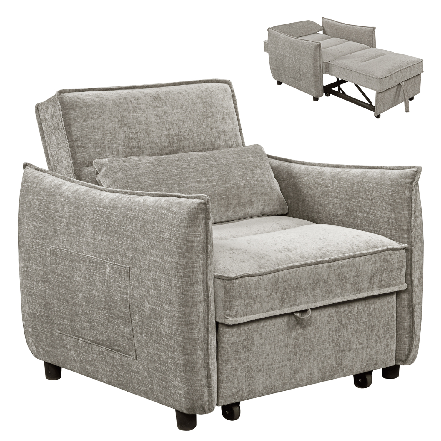 ΠΟΛΥΘΡΟΝΑ-ΚΡΕΒΑΤΙ FB93307.03 ΜΠΕΖ ΥΦΑΣΜΑ 89x85x84Υεκ.