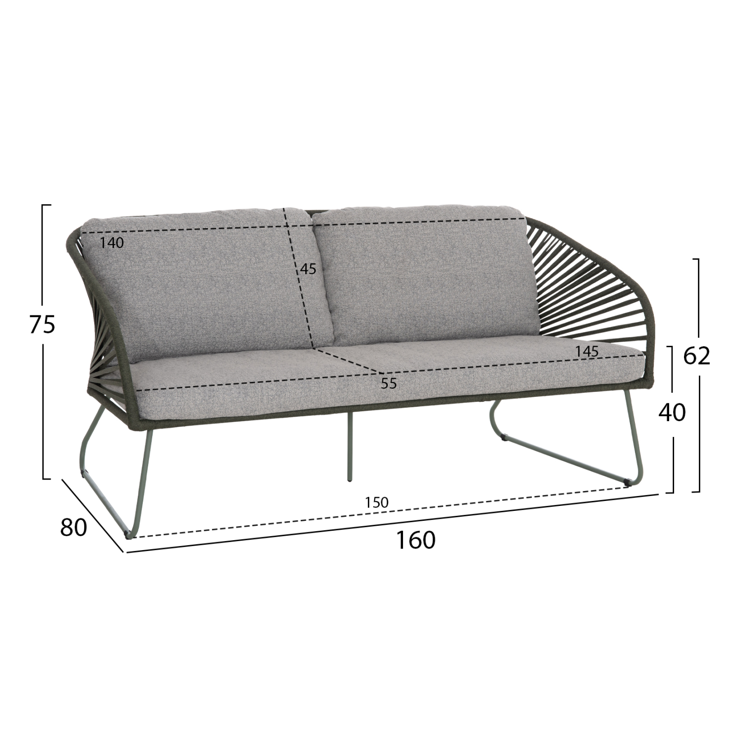 ΣΕΤ ΣΑΛΟΝΙ ΕΞ.ΧΩΡΟΥ 5ΤΜΧ FB96504.07 ΜΕΤΑΛΛΟ-ΣΧΟΙΝΙ-ΓΥΑΛΙ--ΠΡΑΣΙΝΟ - Image 2