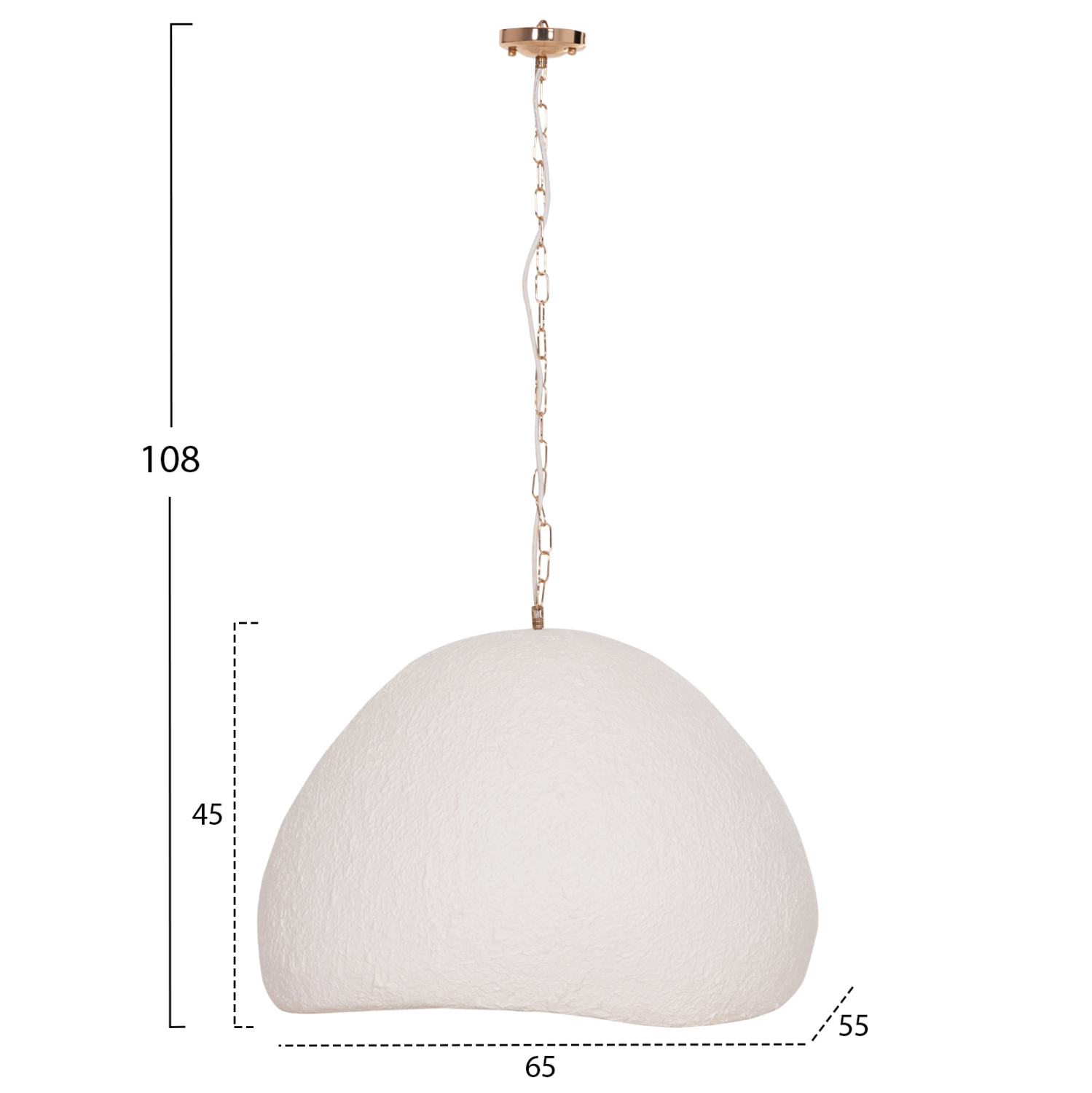 ΦΩΤΙΣΤΙΚΟ ΟΡΟΦΗΣ ΚΡΕΜΑΣΤΟ FB94703.02L FIBER CEMENT ΛΕΥΚΟ 65x55x45Υεκ. - Image 2