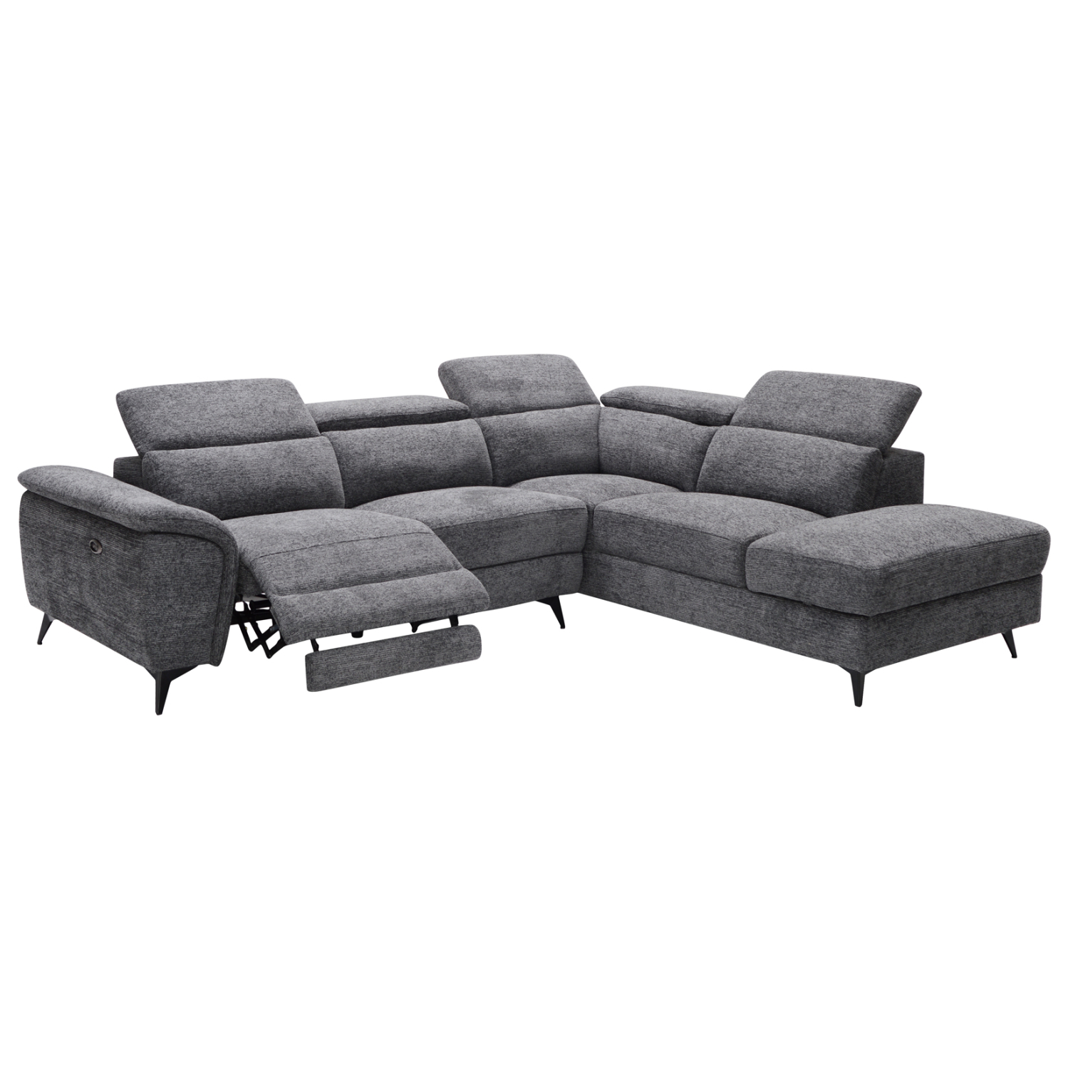 ΚΑΝΑΠΕΣ ΔΕΞΙΑ ΓΩΝΙΑ-ΑΝΑΚΛΙΣΗ & ΑΠΟΘ.ΧΩΡΟΣ FB93339.01R ΓΚΡΙ ΥΦΑΣΜΑ 284x224x76Υεκ