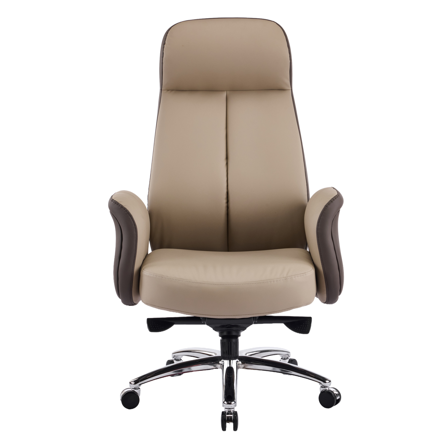 ΚΑΡΕΚΛΑ ΓΡΑΦΕΙΟΥ FB918356.02 ΜΠΕΖ-ΚΑΦΕ PU ΔΕΡΜΑ--ΒΑΣΗ ΧΡΩΜΙΟΥ 66x70x132.5Υεκ - Image 3