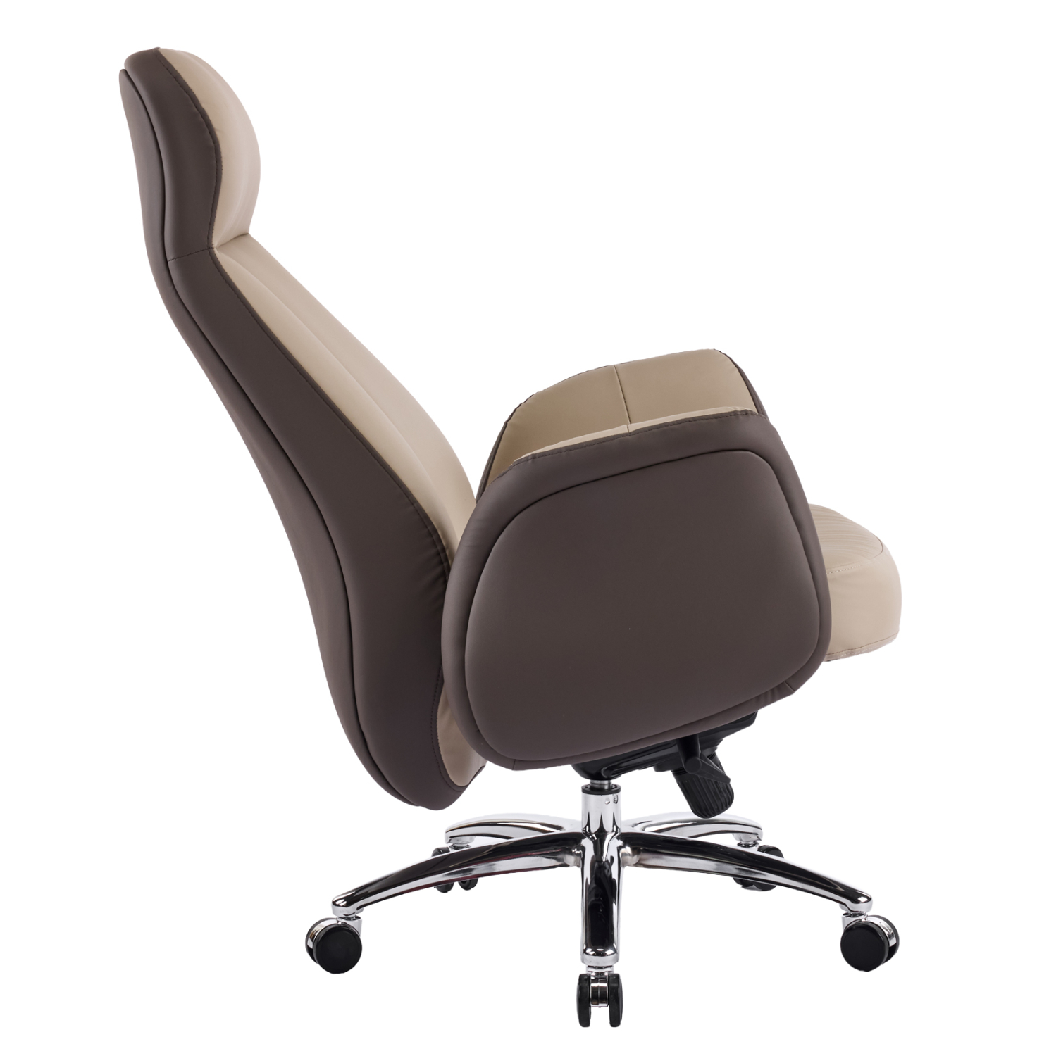 ΚΑΡΕΚΛΑ ΓΡΑΦΕΙΟΥ FB918356.02 ΜΠΕΖ-ΚΑΦΕ PU ΔΕΡΜΑ--ΒΑΣΗ ΧΡΩΜΙΟΥ 66x70x132.5Υεκ - Image 8