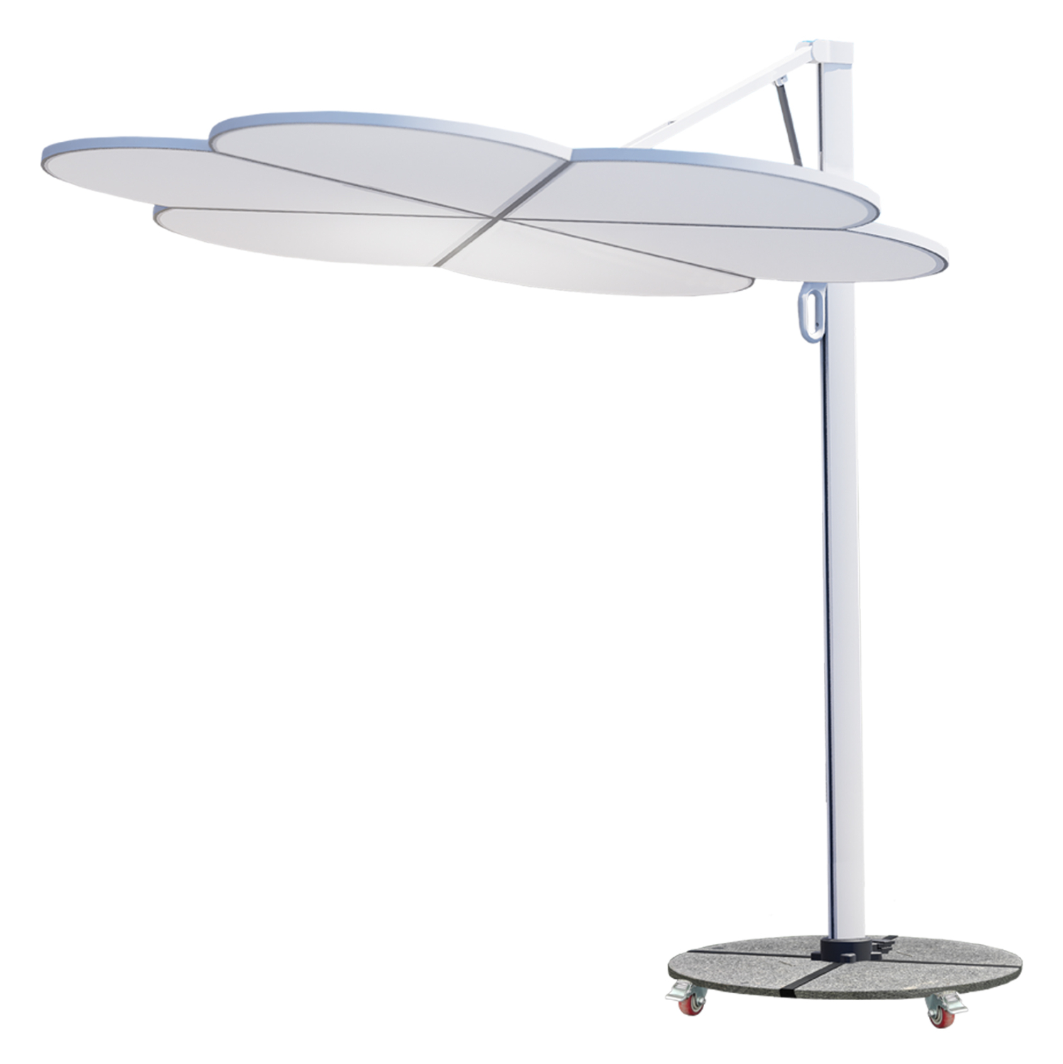 ΟΜΠΡΕΛΑ ΜΕ ΒΑΣΗ (flower) FB921286.02 ΑΛΟΥΜΙΝΙΟ-ΓΡΑΝΙΤΗΣ-ΛΕΥΚΟ 2,38x2,2μ