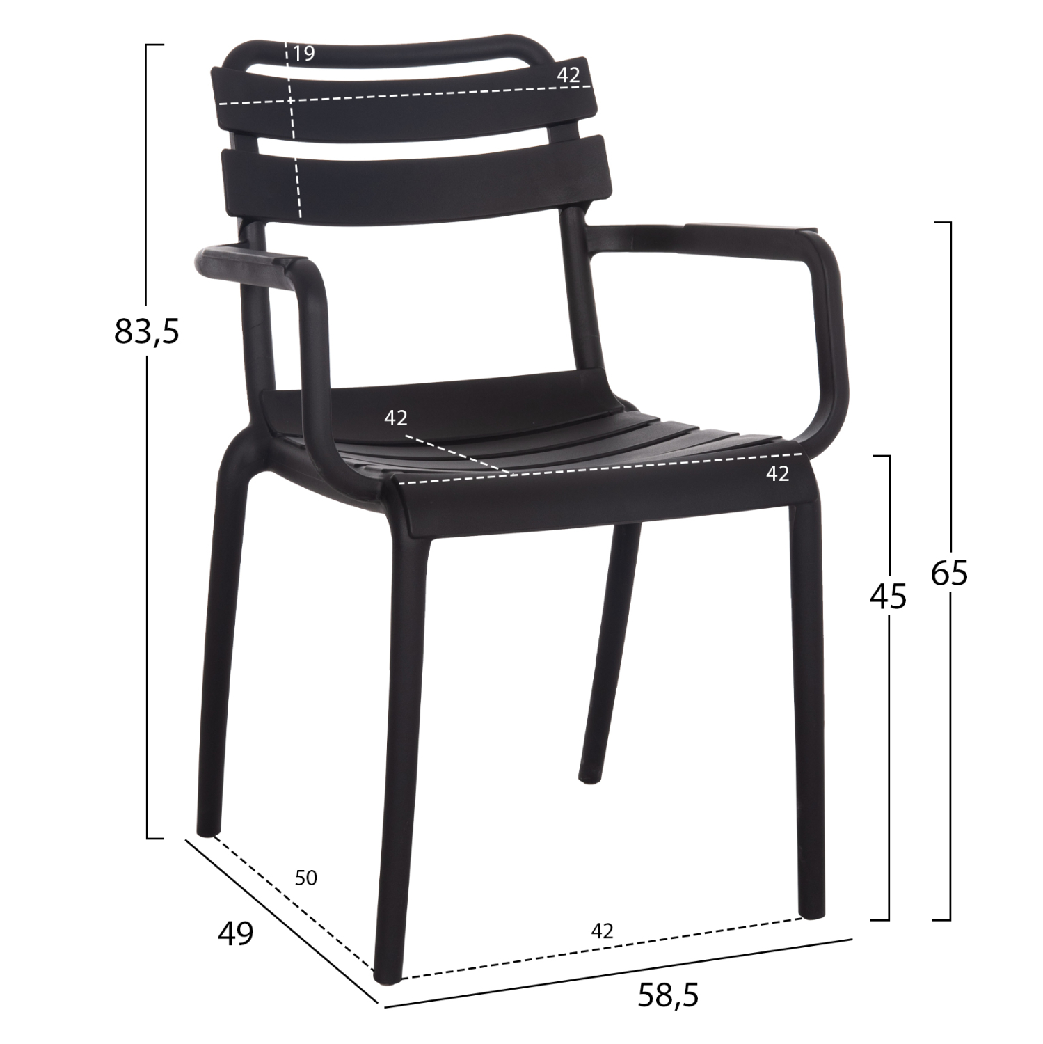ΠΟΛΥΘΡΟΝΑ ΠΟΛΥΠΡΟΠΥΛΕΝΙΟΥ FB96123.02 ΜΑΥΡΟ 58.5x49x83.5Υεκ. - Image 2