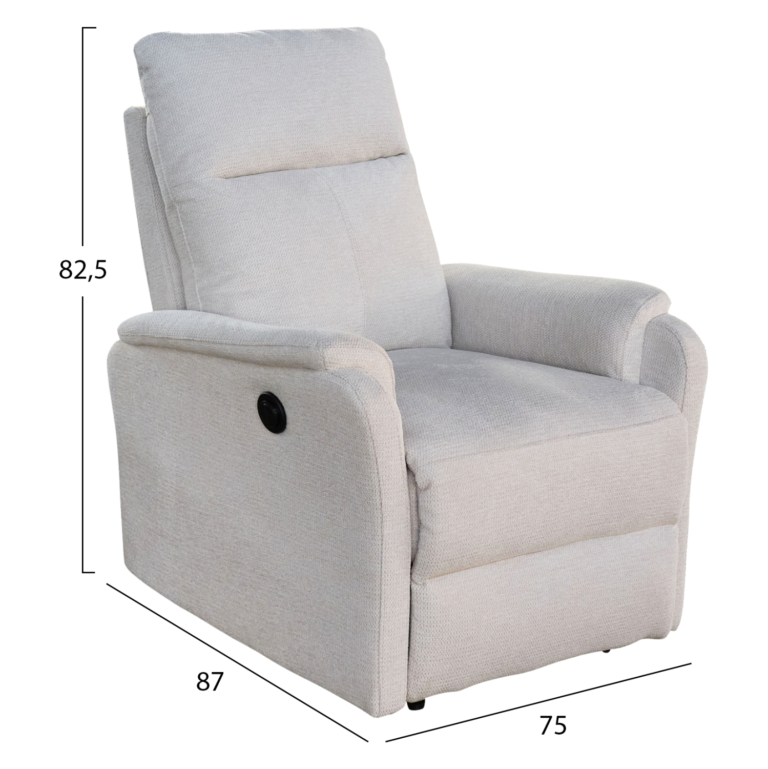 ΠΟΛΥΘΡΟΝΑ RELAX ΜΕ ΗΛΕΚΤΡΙΚΗ ΑΝΑΚΛΙΣΗ FB93309.01 ΜΠΕΖ ΥΦΑΣΜΑ 75x87x102Yεκ - Image 2