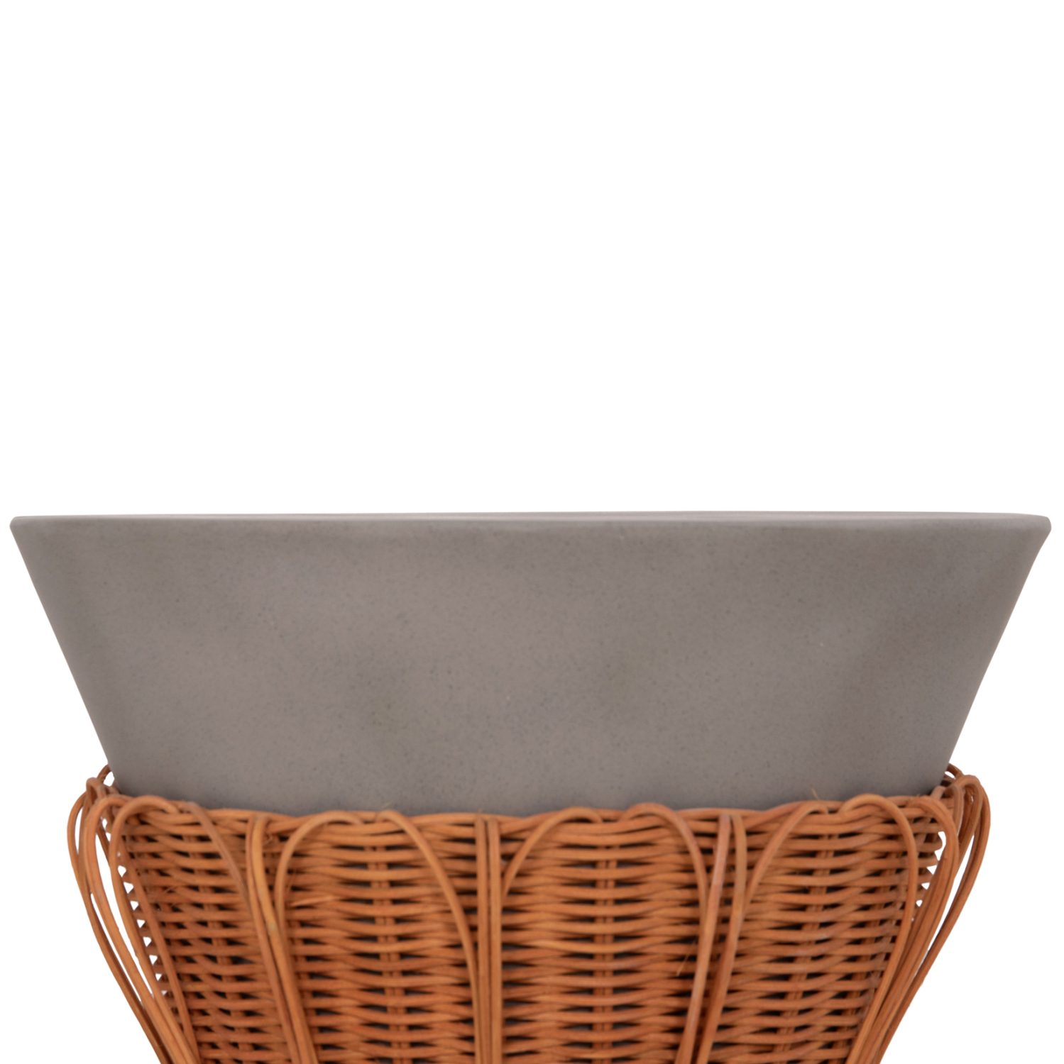 ΤΡΑΠΕΖΙ ΒΟΗΘΗΤΙΚΟ FB918164.03S FIBER CEMENT ΓΚΡΙ-ΦΥΣΙΚΟ RATTAN--Φ42x36Υεκ - Image 4