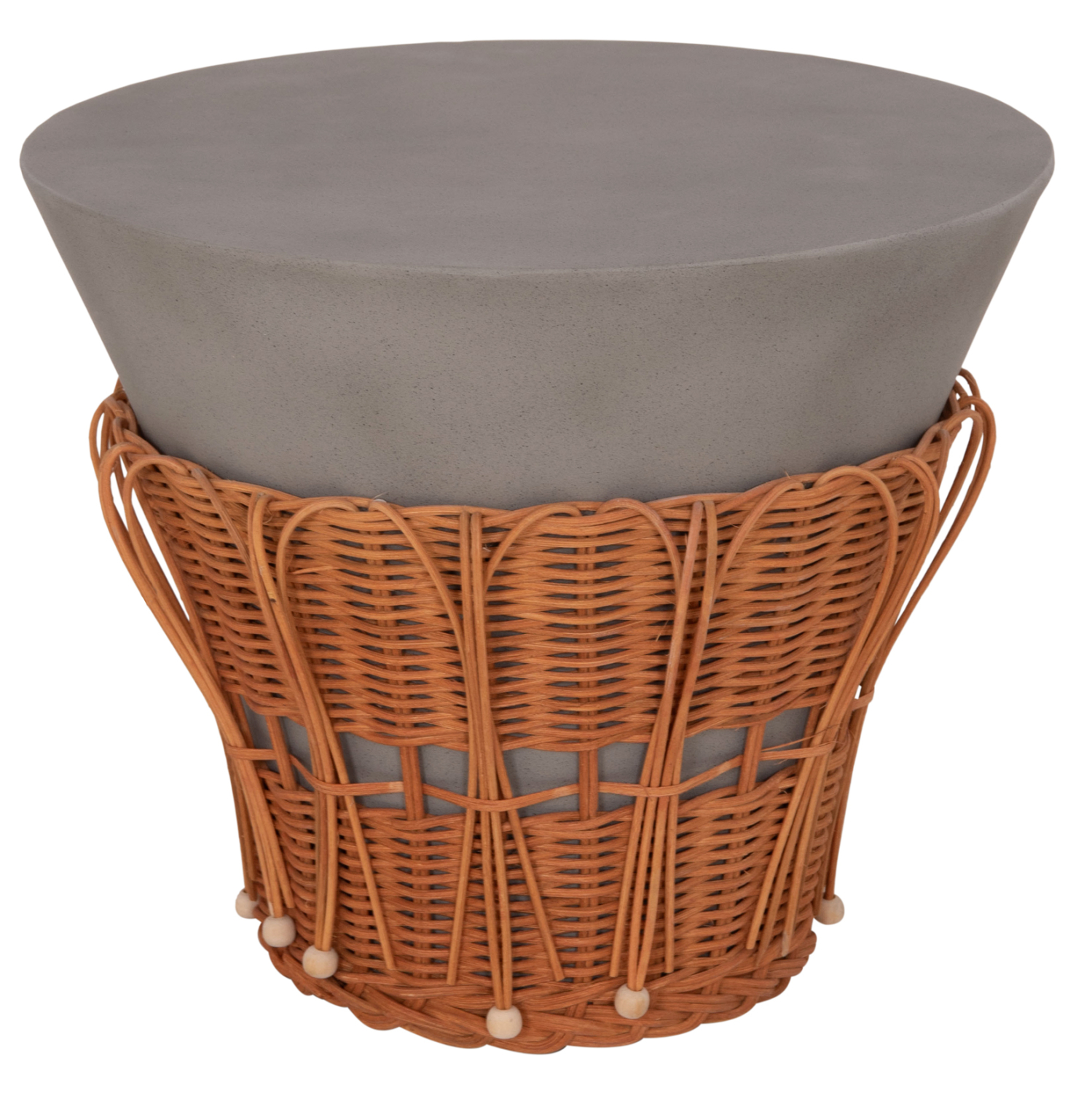 ΤΡΑΠΕΖΙ ΒΟΗΘΗΤΙΚΟ FB918164.03S FIBER CEMENT ΓΚΡΙ-ΦΥΣΙΚΟ RATTAN--Φ42x36Υεκ - Image 6