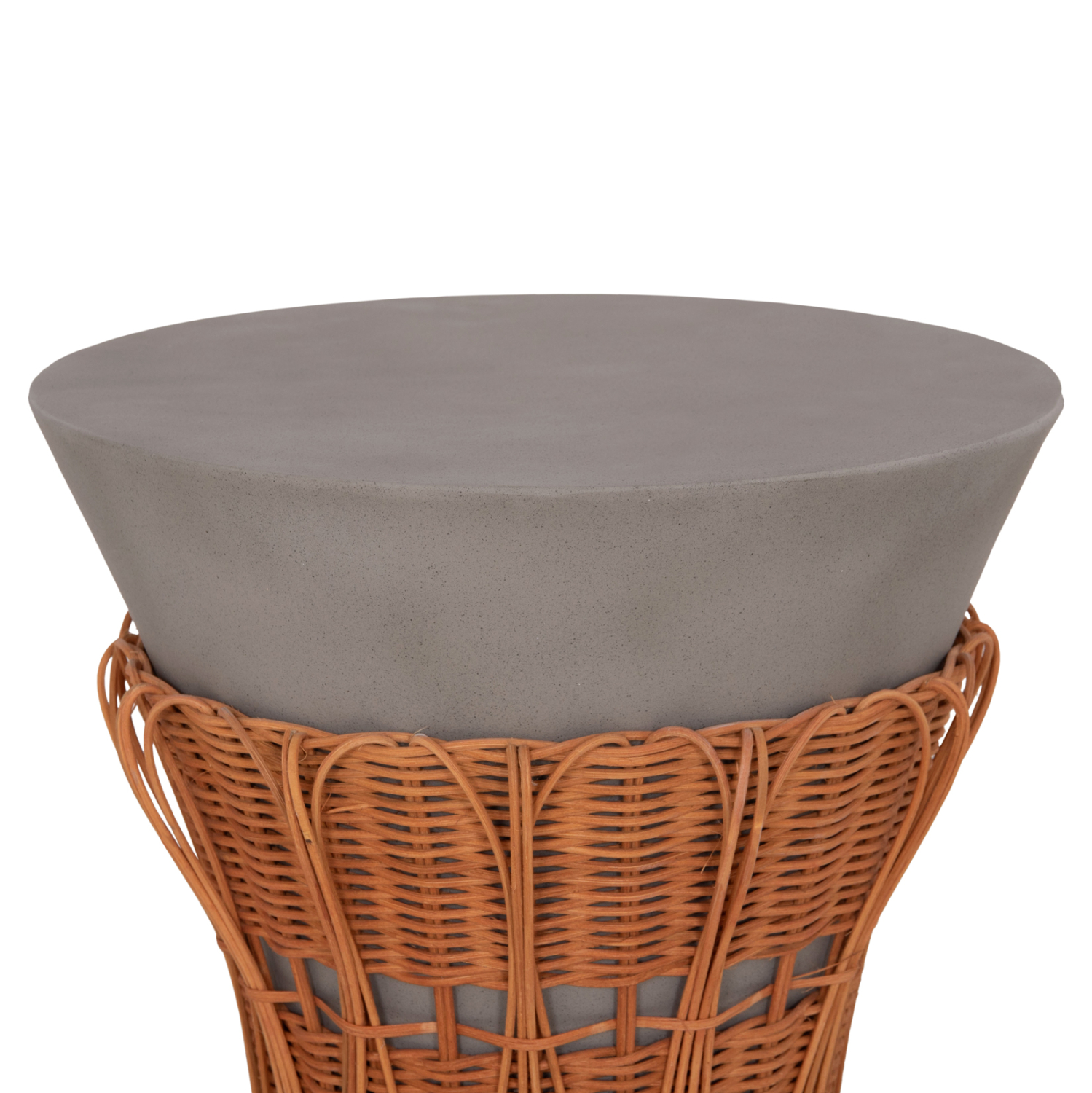 ΤΡΑΠΕΖΙ ΒΟΗΘΗΤΙΚΟ FB918164.03S FIBER CEMENT ΓΚΡΙ-ΦΥΣΙΚΟ RATTAN--Φ42x36Υεκ - Image 7