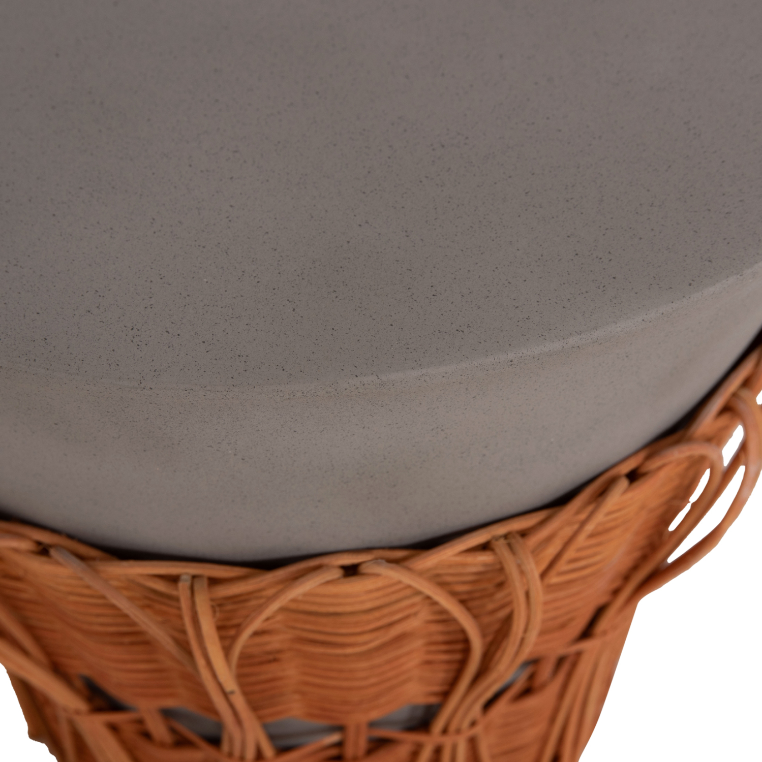 ΤΡΑΠΕΖΙ ΒΟΗΘΗΤΙΚΟ FB918164.03S FIBER CEMENT ΓΚΡΙ-ΦΥΣΙΚΟ RATTAN--Φ42x36Υεκ - Image 9