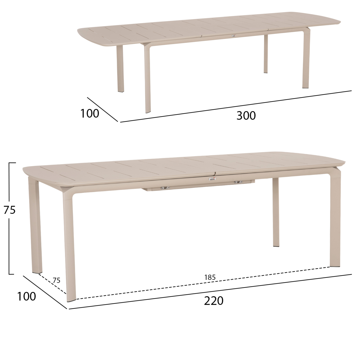 ΤΡΑΠΕΖΙ ΕΠΕΚΤΕΙΝΟΜΕΝΟ FB96415.05 ΜΠΕΖ ΑΛΟΥΜΙΝΙΟ 220-300x100x75Υεκ - Image 2