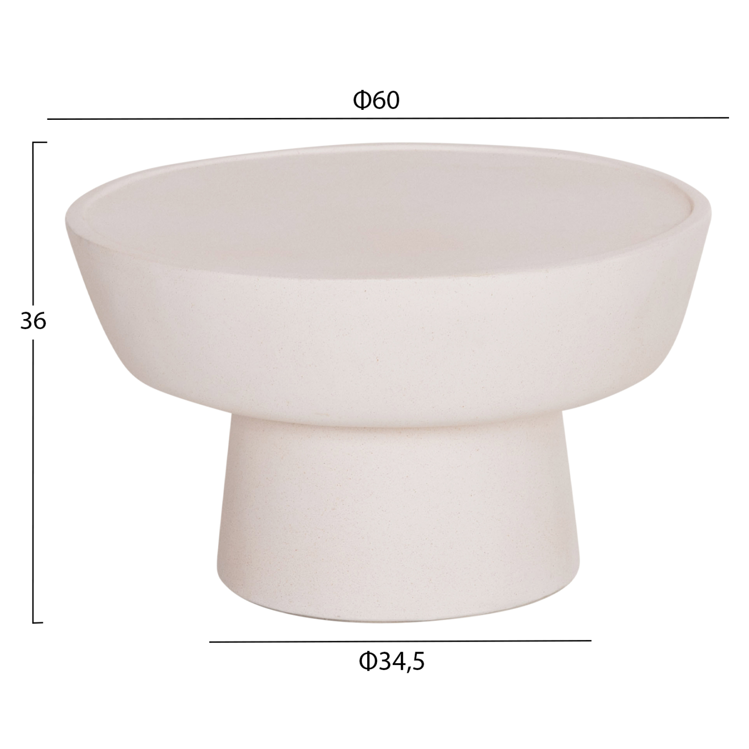 ΤΡΑΠΕΖΙ ΣΑΛΟΝΙΟΥ FB918155.02 FIBER CEMENT ΣΕ ΛΕΥΚΟ--Φ60x36Υεκ. - Image 2