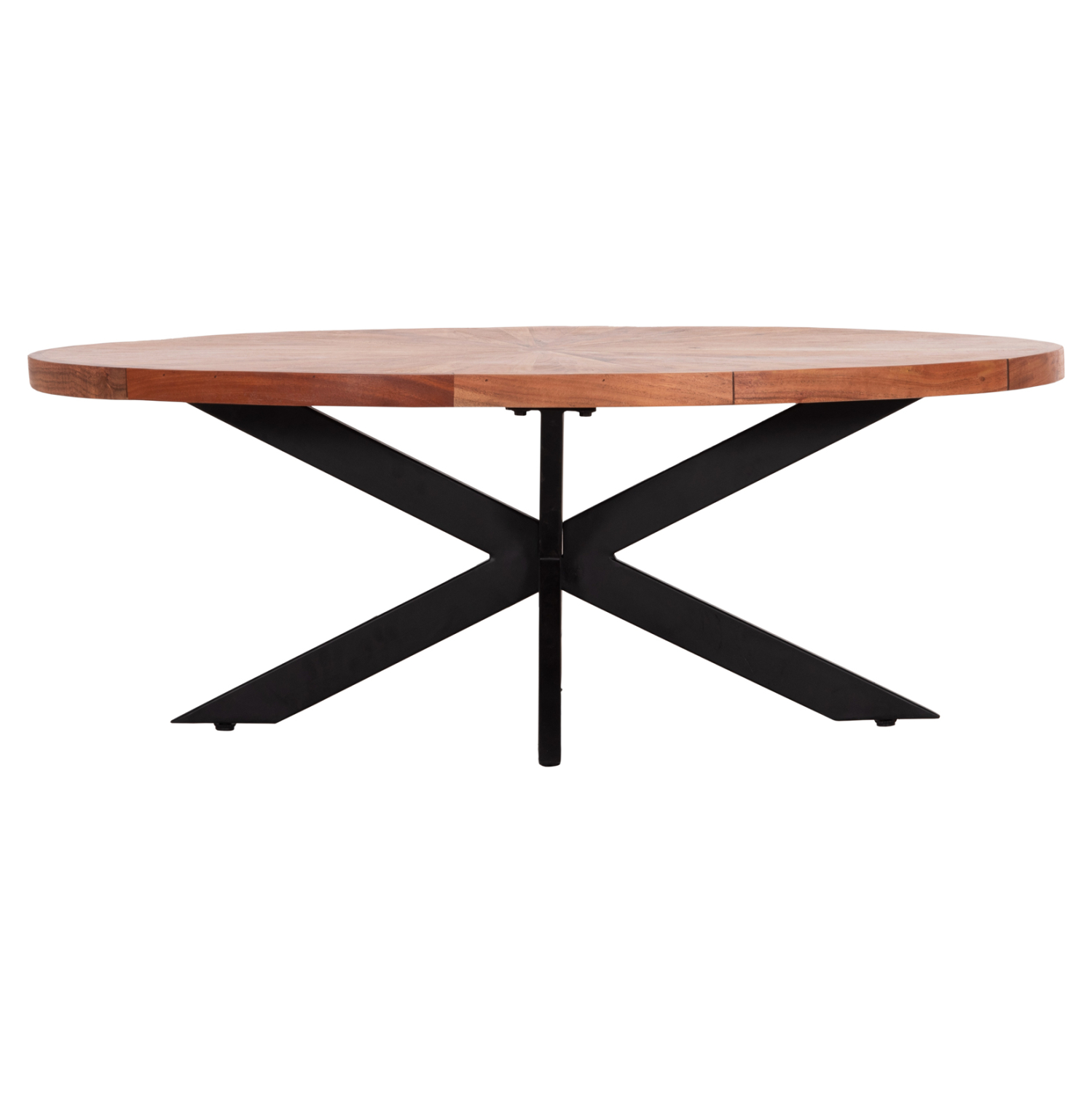 ΤΡΑΠΕΖΙ ΣΑΛΟΝΙΟΥ ΟΒΑΛ FB99906 ΞΥΛΟ ΑΚΑΚΙΑΣ-ΜΕΤΑΛΛΟ 120x61x45Υεκ. - Image 3