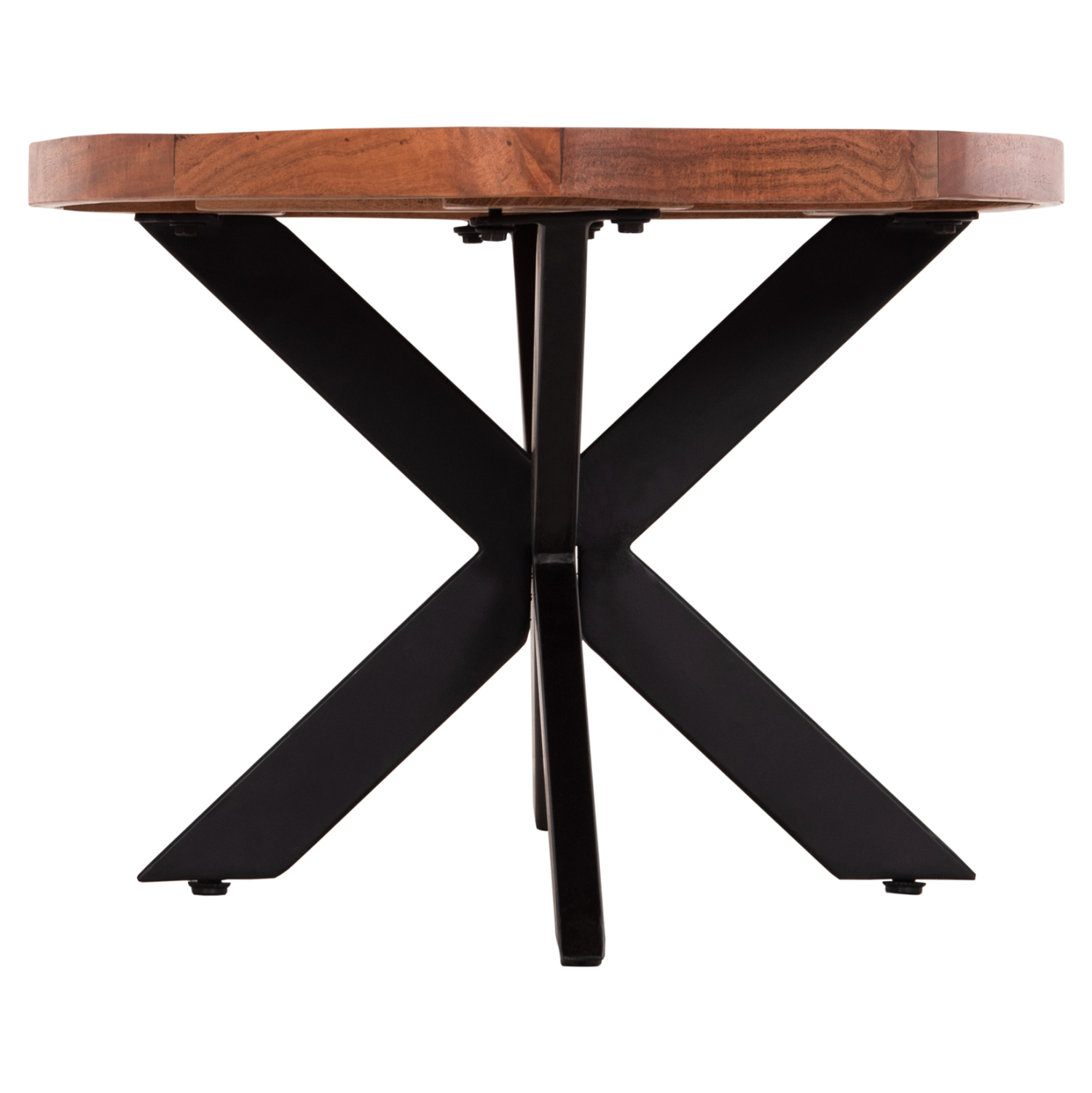 ΤΡΑΠΕΖΙ ΣΑΛΟΝΙΟΥ ΟΒΑΛ FB99906 ΞΥΛΟ ΑΚΑΚΙΑΣ-ΜΕΤΑΛΛΟ 120x61x45Υεκ. - Image 7