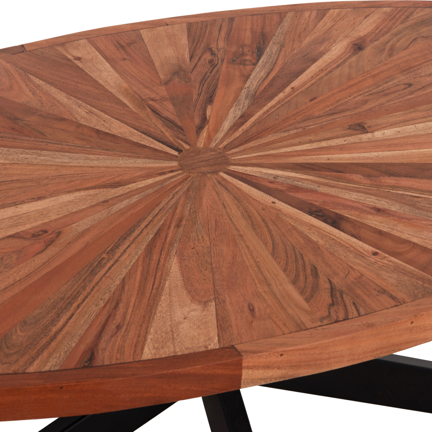 ΤΡΑΠΕΖΙ ΣΑΛΟΝΙΟΥ ΟΒΑΛ FB99906 ΞΥΛΟ ΑΚΑΚΙΑΣ-ΜΕΤΑΛΛΟ 120x61x45Υεκ. - Image 8