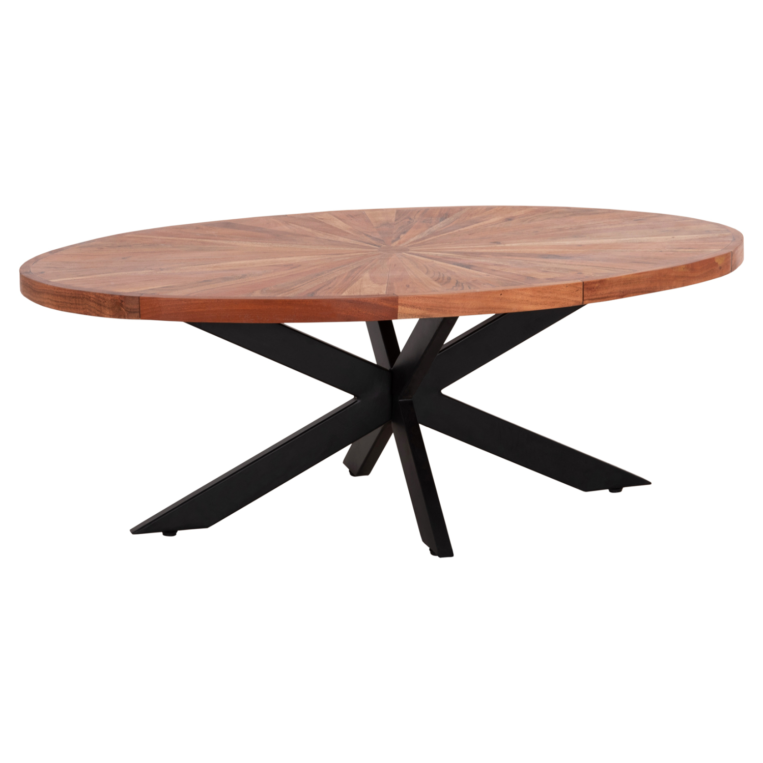 ΤΡΑΠΕΖΙ ΣΑΛΟΝΙΟΥ ΟΒΑΛ FB99906 ΞΥΛΟ ΑΚΑΚΙΑΣ-ΜΕΤΑΛΛΟ 120x61x45Υεκ.