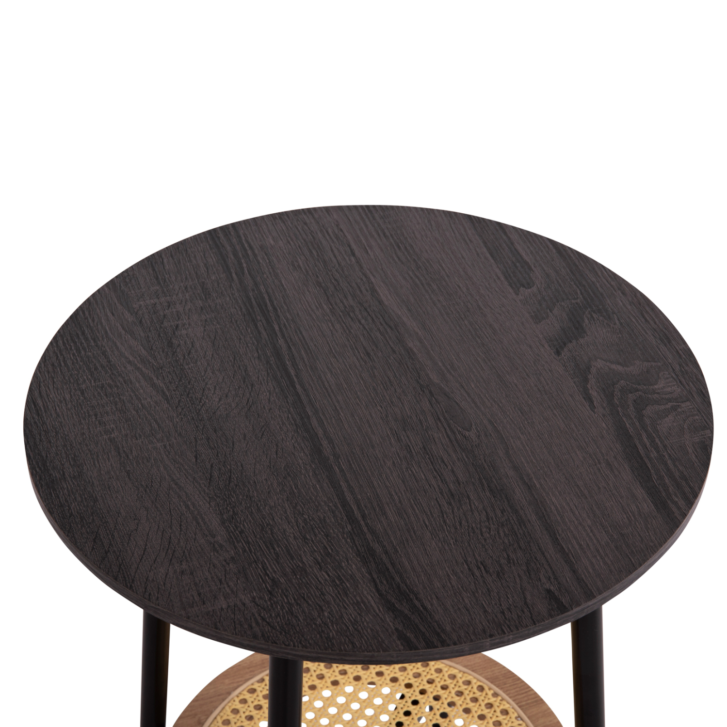 ΒΟΗΘΗΤΙΚΟ ΤΡΑΠΕΖAKI FB918034 MDF ΣΕ ZEBRANO-ΜΕΤΑΛΛΙΚΑ ΠΟΔΙΑ-WICKER Φ45x55Υεκ - Image 4