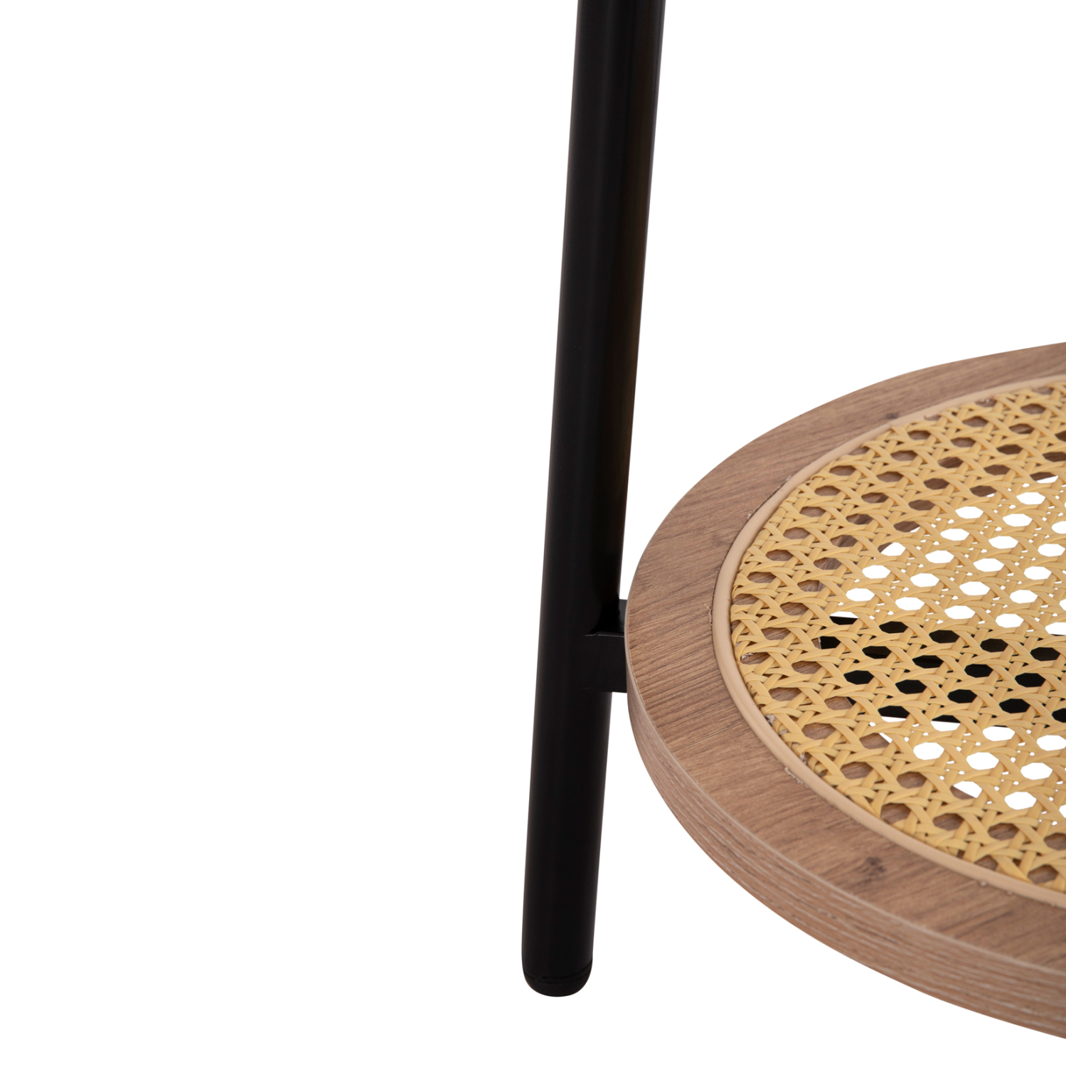 ΒΟΗΘΗΤΙΚΟ ΤΡΑΠΕΖAKI FB918034 MDF ΣΕ ZEBRANO-ΜΕΤΑΛΛΙΚΑ ΠΟΔΙΑ-WICKER Φ45x55Υεκ - Image 6