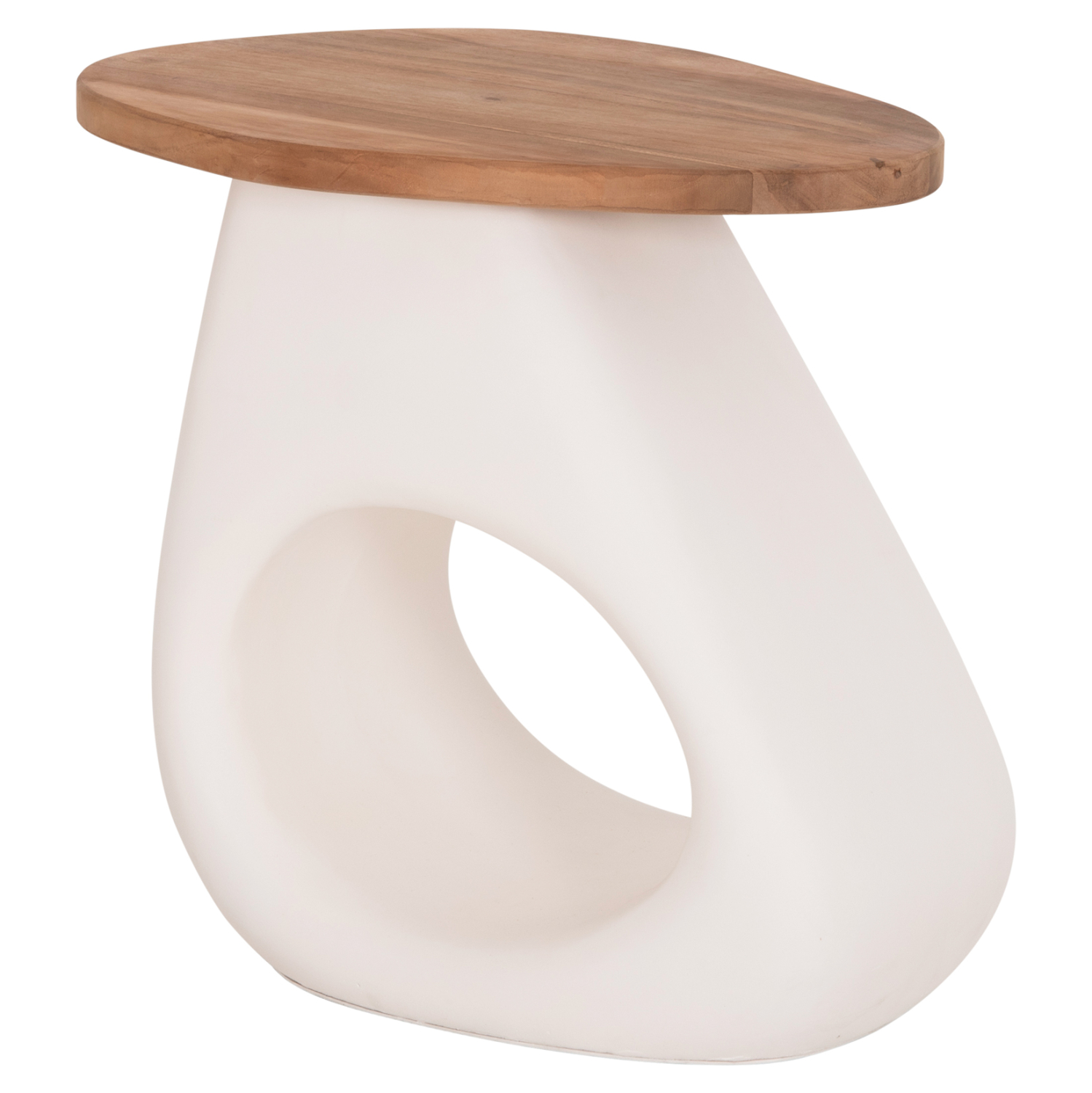 ΒΟΗΘΗΤΙΚΟ ΤΡΑΠΕΖΙ FB94692.02 FIBER CEMENT ΛΕΥΚΟ--ΞΥΛΟ TEAK TOP 47x60x59Υεκ - Image 6