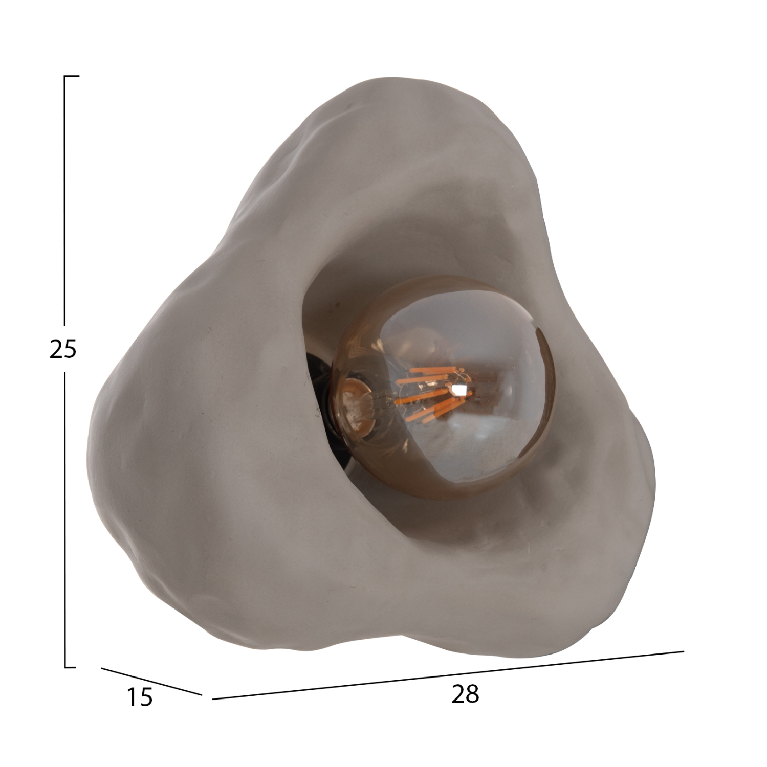 ΕΠΙΤΟΙΧΙΟ ΦΩΤΙΣΤΙΚΟ FB94701.03S FIBER CEMENT ΣΕ ΓΚΡΙ 28x15x25Υεκ. - Image 2