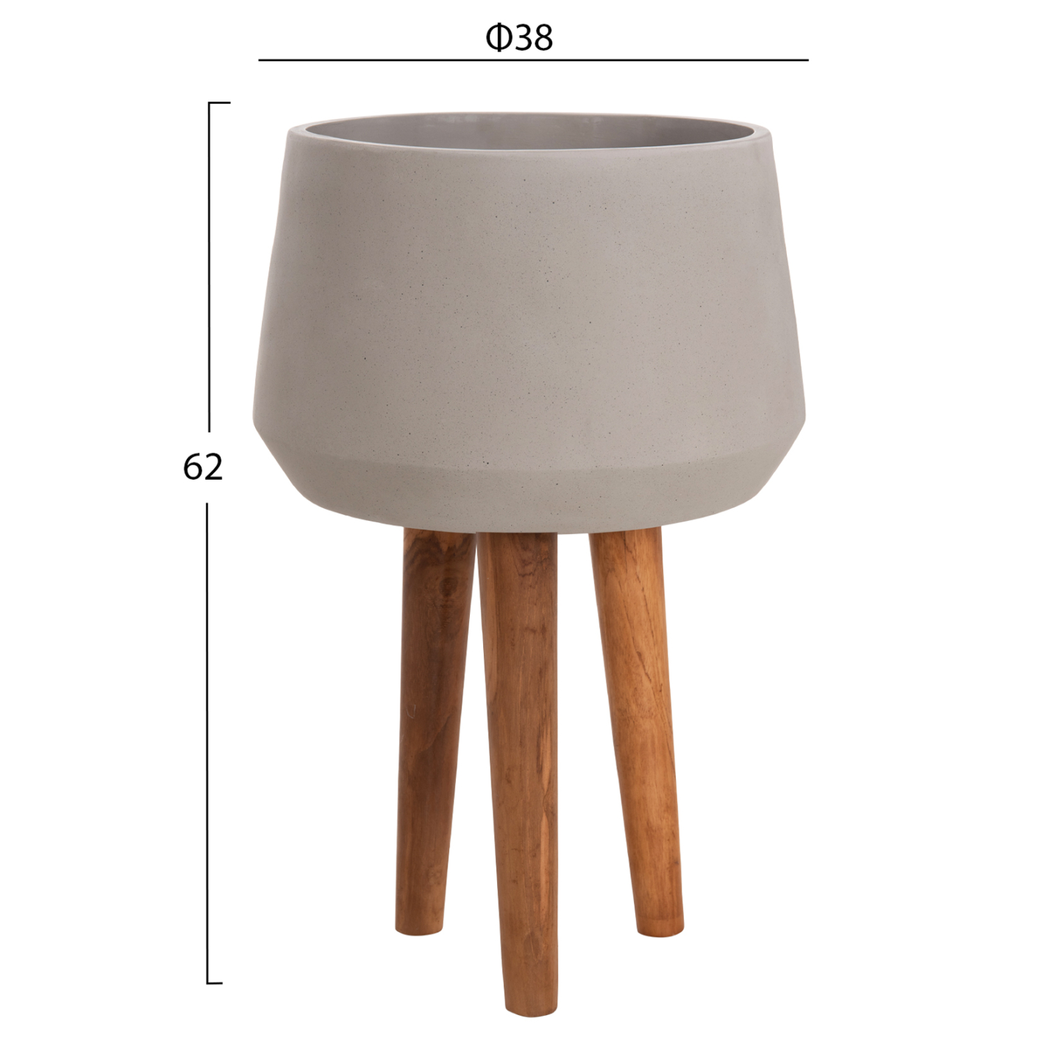 ΓΛΑΣΤΡΑ ΕΣΩΤ.ΧΩΡΟΥ FB94680.03L FIBER CEMENT ΓΚΡΙ--ΒΑΣΗ TEAK Φ38x62Υεκ - Image 2