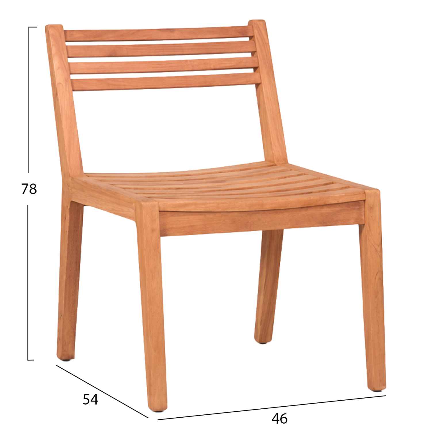 ΚΑΡΕΚΛΑ ΕΞΩΤ.ΧΩΡΟΥ FB96615 ΞΥΛΟ TEAK--ΦΥΣΙΚΟ ΧΡΩΜΑ 46x54x78Υεκ. - Image 2