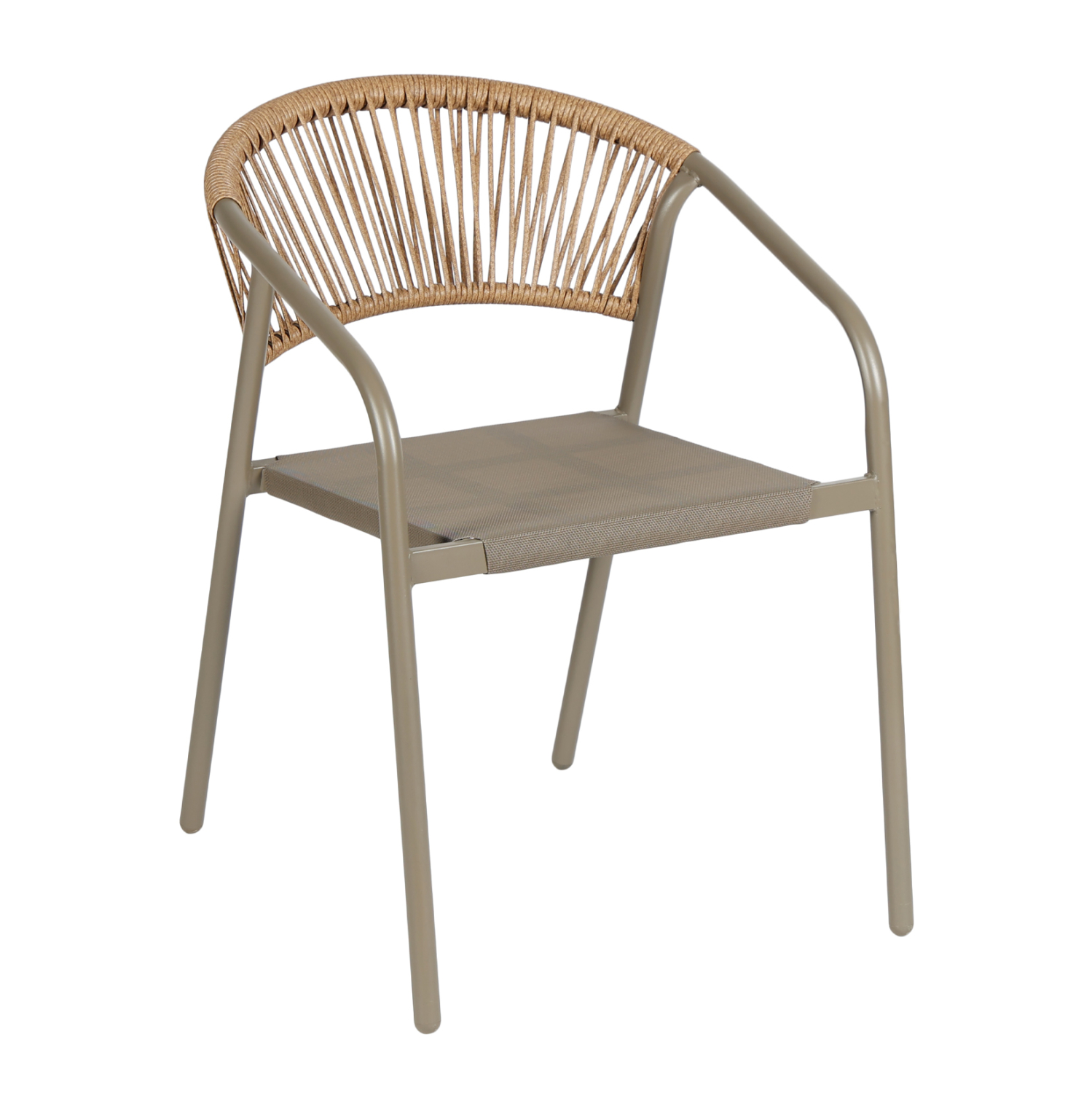 ΠΟΛΥΘΡΟΝΑ FB96430.04 ΣΑΜΠΑΝΙ ΜΕΤΑΛΛΟ & TEXTILENE--ΜΠΕΖ P.E.RATTAN 53,5x62x75Υεκ