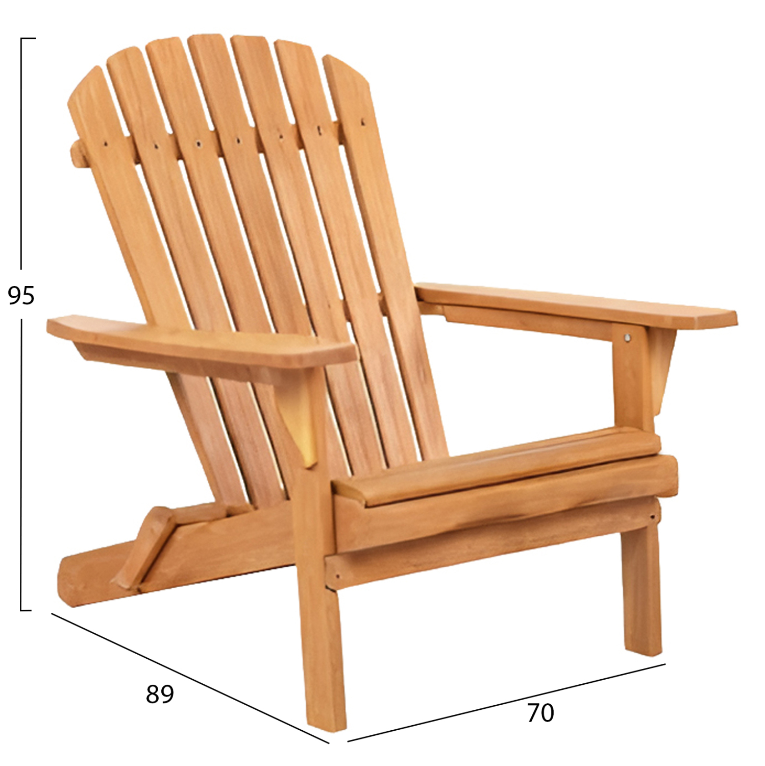 ΠΟΛΥΘΡΟΝΑ LOUNGE ΠΤΥΣΣΟΜΕΝΗ FB96619 ΞΥΛΟ TEAK ΦΥΣΙΚΟ 70x89x95Υεκ. - Image 2