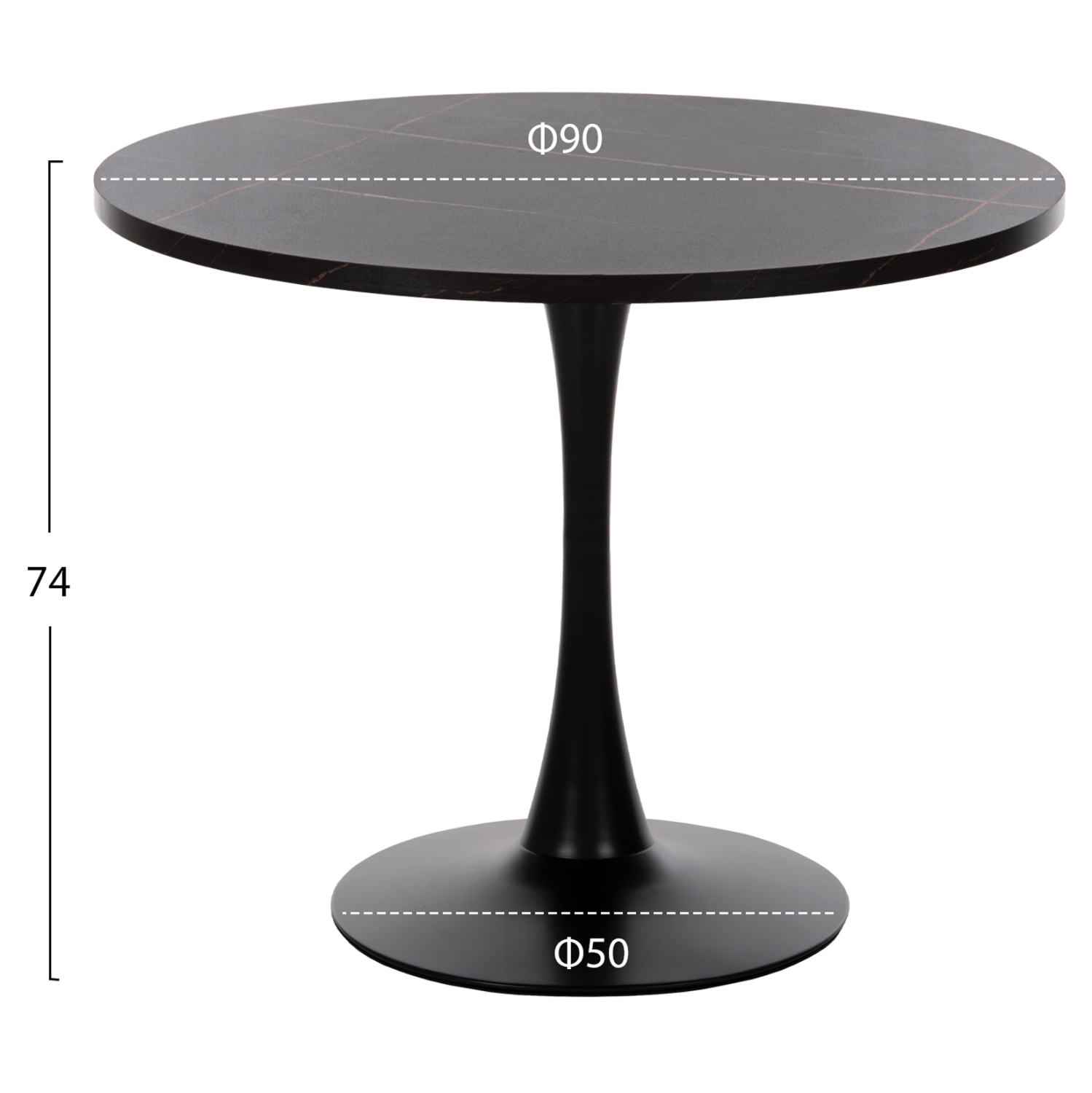 ΣΕΤ ΤΡΑΠΕΖΑΡΙΑΣ 3ΤΜΧ FB921389 ΣΤΡΟΓΓΥΛΟ ΤΡΑΠΕΖΙ--2 ΚΑΡΕΚΛΕΣ ΣΕ ΜΑΥΡΟ - Image 3