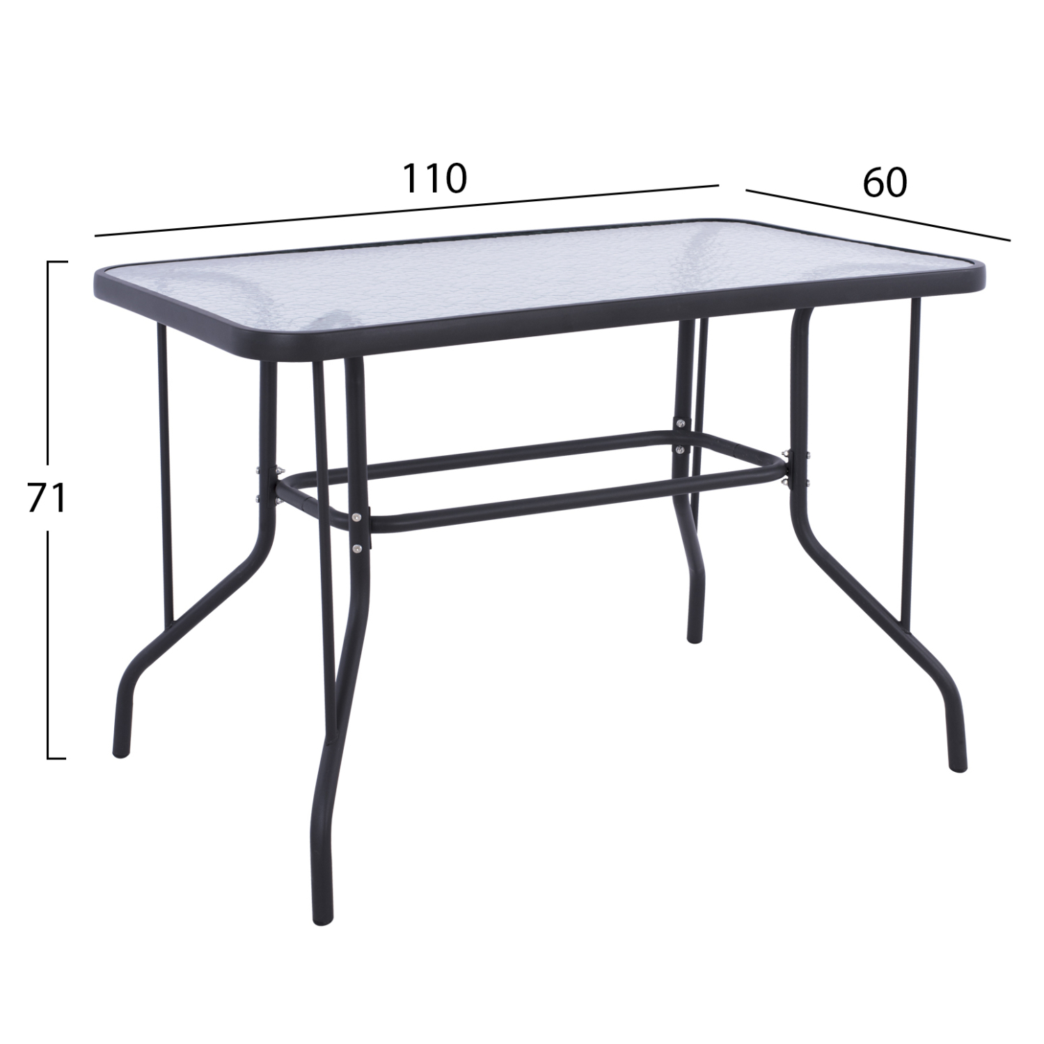 ΣΕΤ ΤΡΑΠΕΖΑΡΙΑΣ 5ΤΜΧ FB910727.01 ΚΑΡΕΚΛΕΣ ΜΕΤΑΛΛΙΚΕΣ & ΤΡΑΠΕΖΙ 110x60εκ ΓΚΡΙ - Image 2