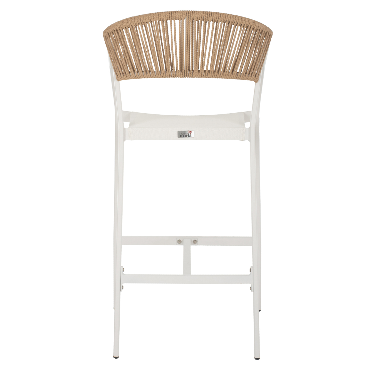 ΣΚΑΜΠΟ ΑΛΟΥΜΙΝΙΟΥ ΛΕΥΚΟ ΜΕ ΜΠΡΑΤΣΑ RATTAN & TEXTLINE 56x58x105Yεκ. FB95892.22 - Image 5